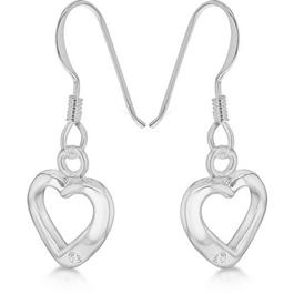 Be You Sterling Silver Open Heart Drop Earrings