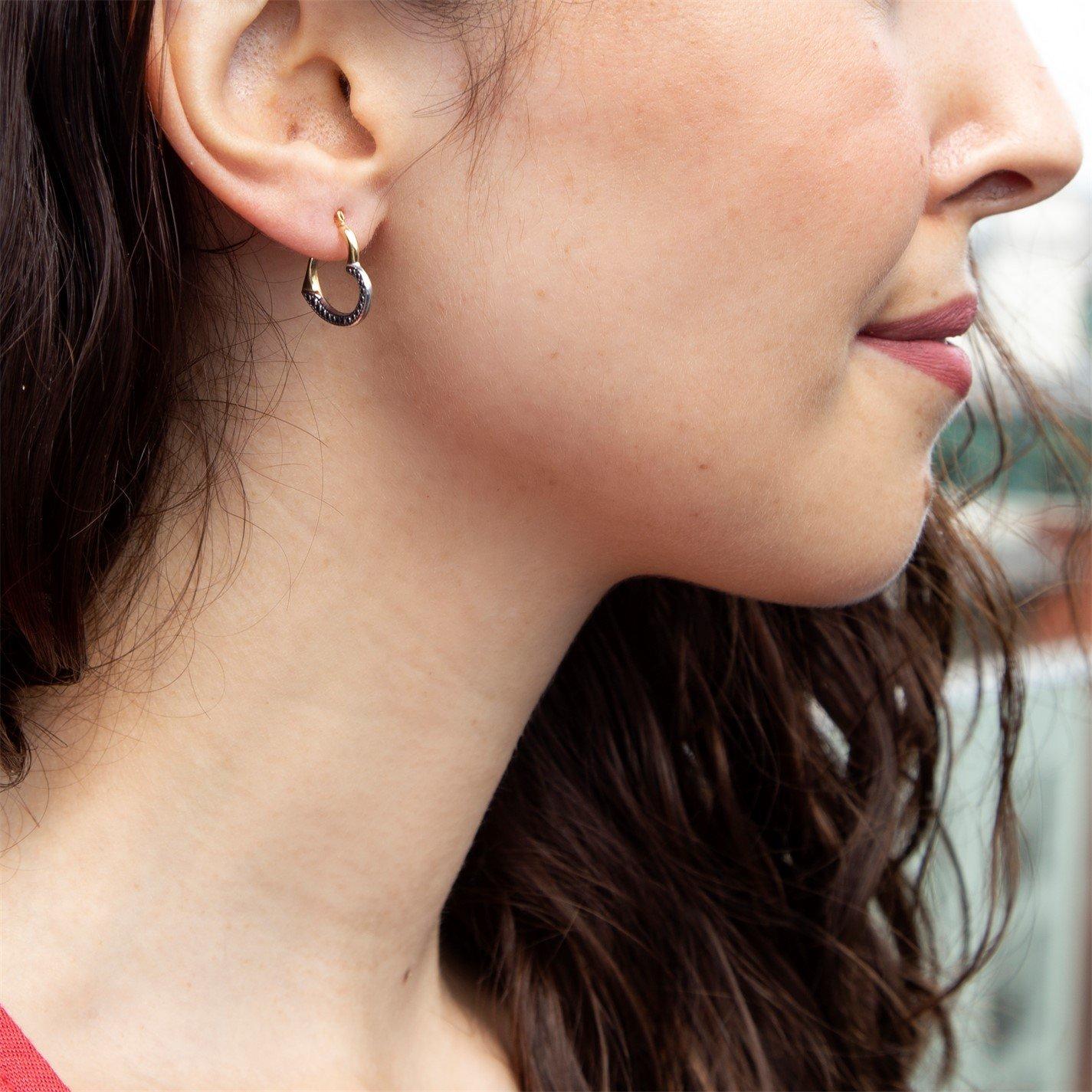 Gold - Be You - 9ct Gold Textured-Heart Hoops - 2