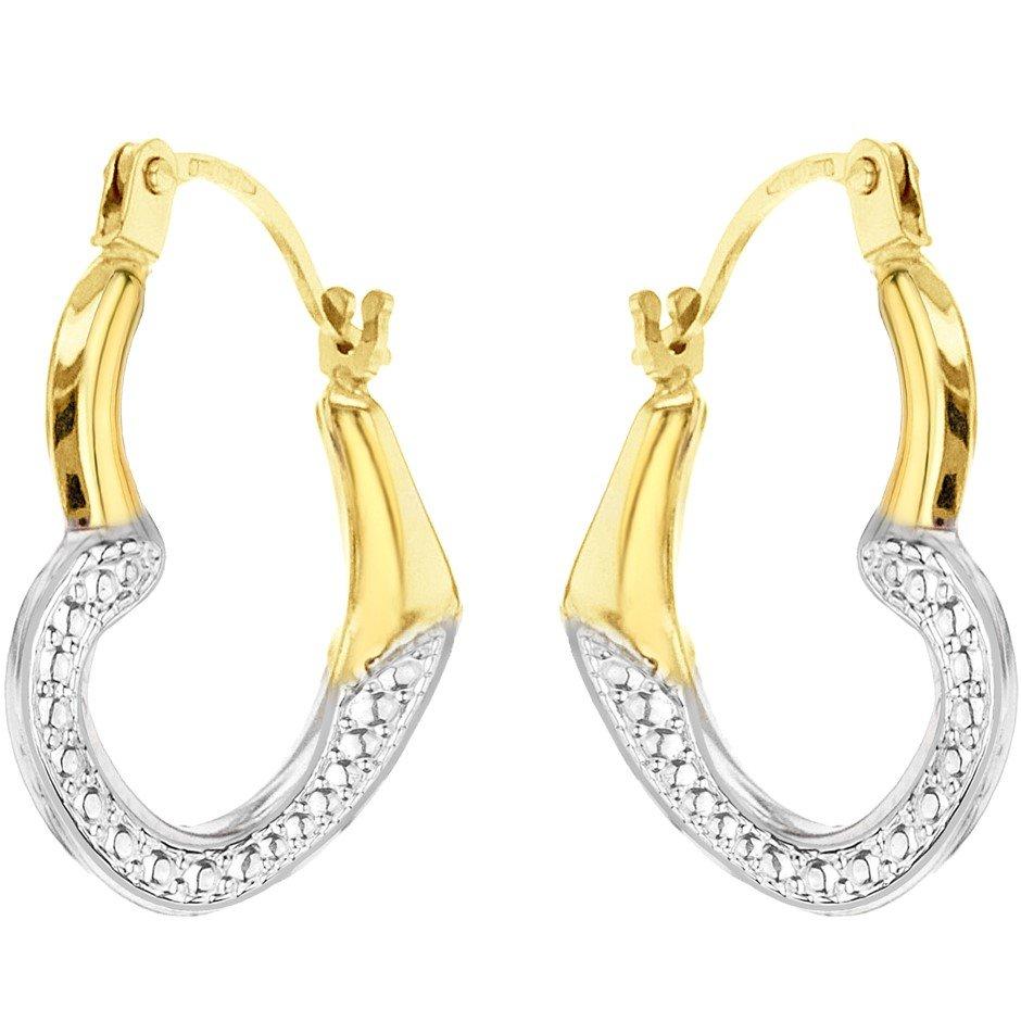 Gold - Be You - 9ct Gold Textured-Heart Hoops - 4