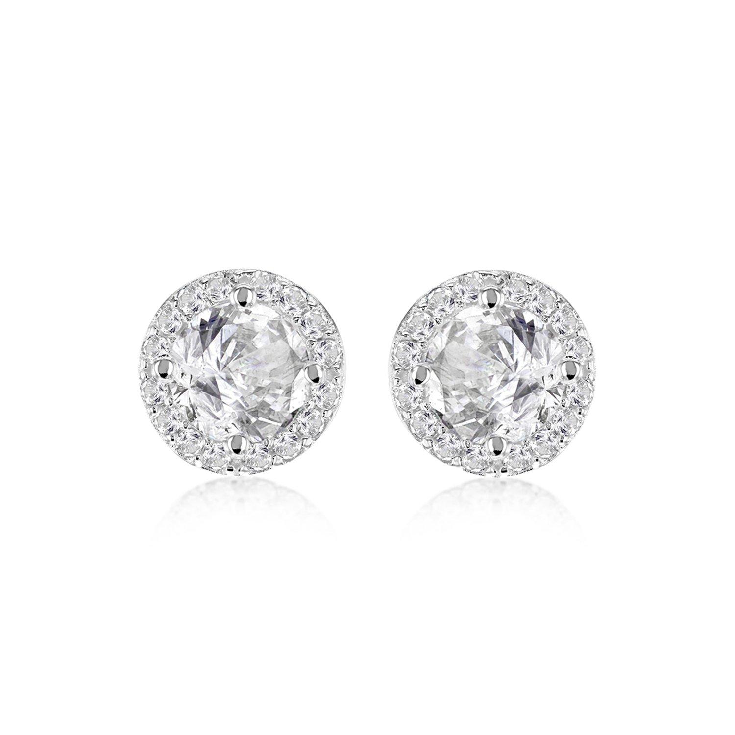 Silver - Be You - Sterling Silver CZ Halo Studs - 1