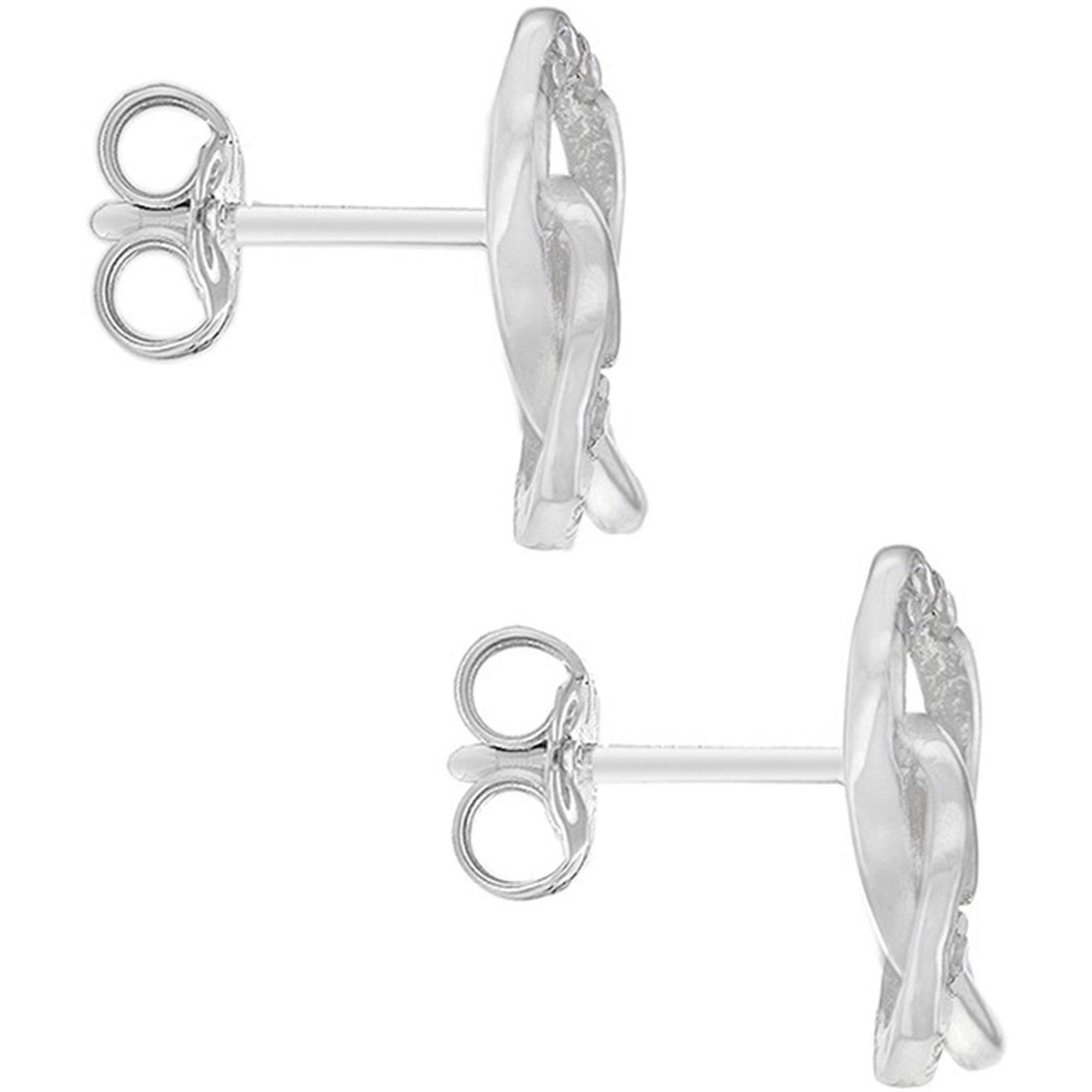 Silver - Be You - Sterling Silver CZ Celtic Knot Studs - 3