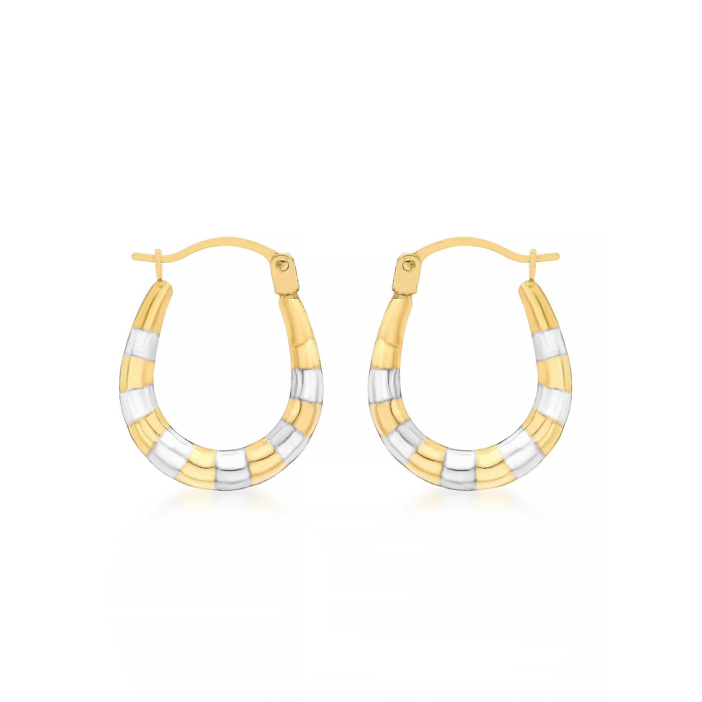 Gold - Be You - 9ct Gold 2-Colour Stripped Hoops - 1