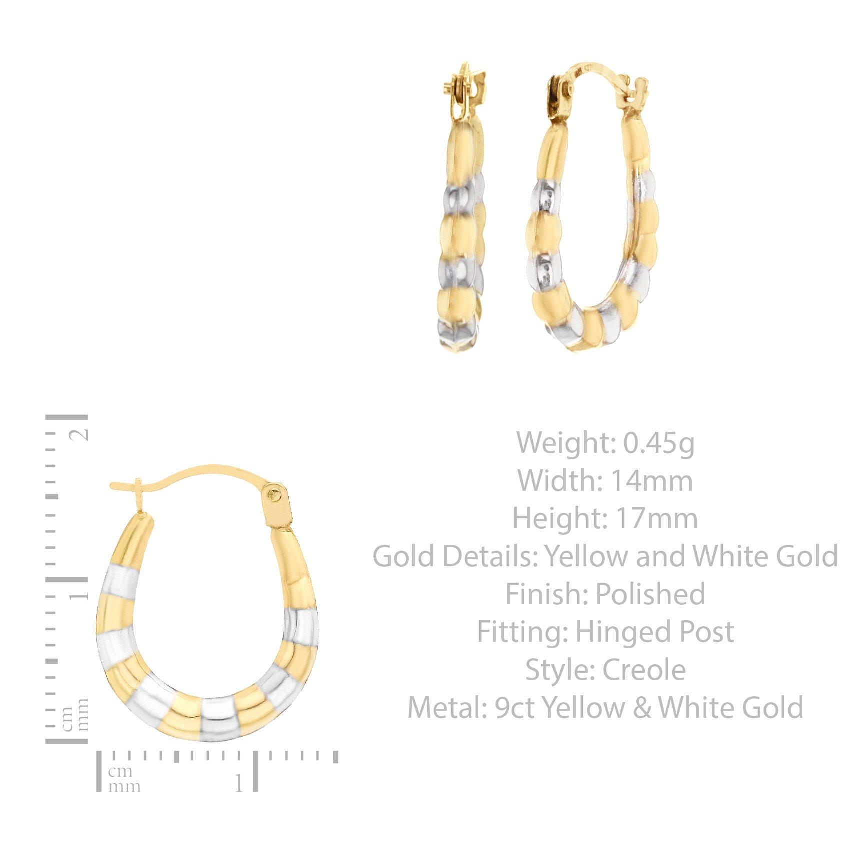 Gold - Be You - 9ct Gold 2-Colour Stripped Hoops - 3