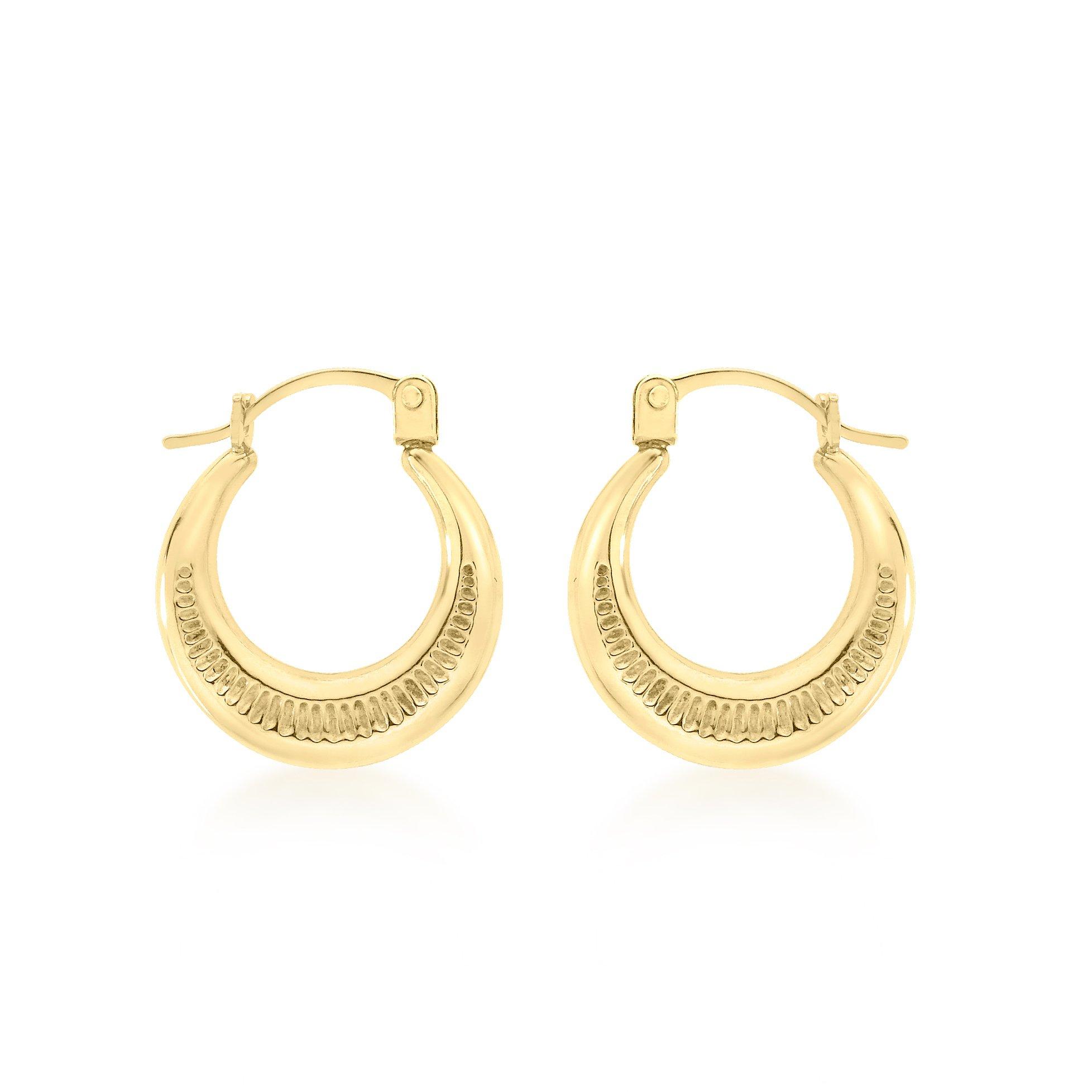 Gold - Be You - 9ct Gold Mini Ribbed Hoops - 1