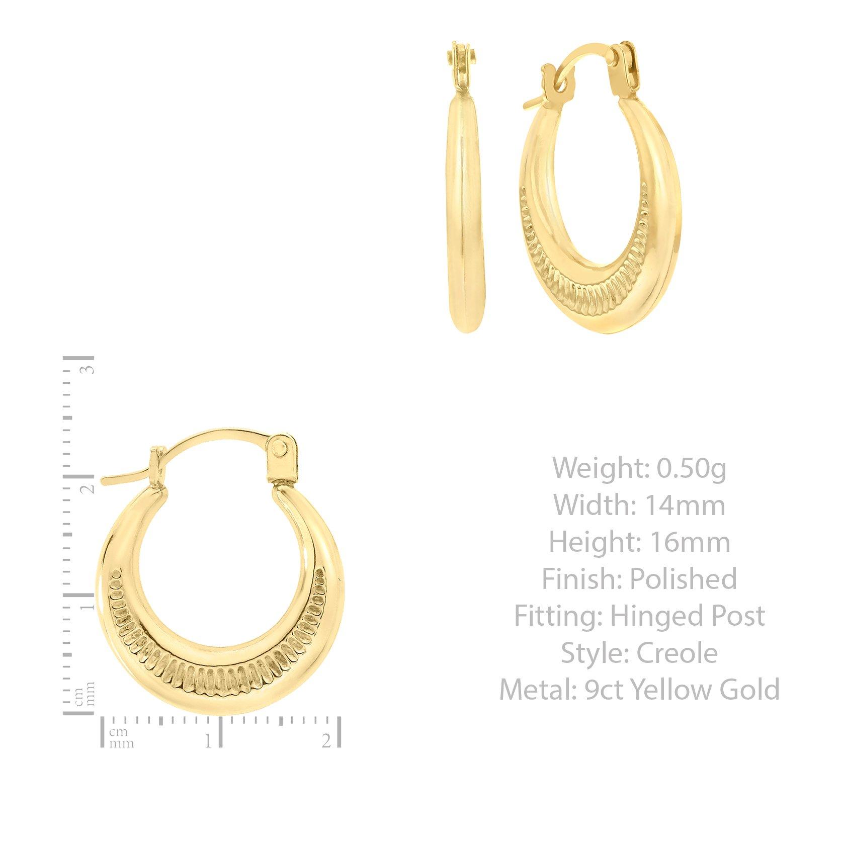 Gold - Be You - 9ct Gold Mini Ribbed Hoops - 3