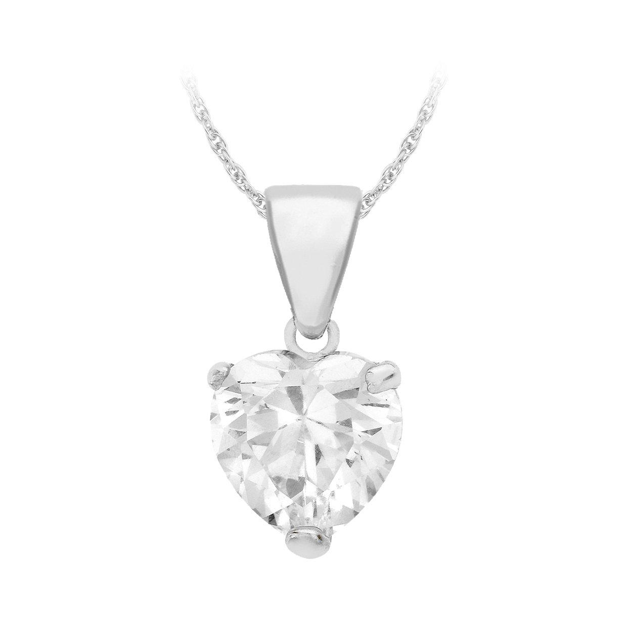 Silver - Be You - Sterling Silver CZ Heart Necklace - 1