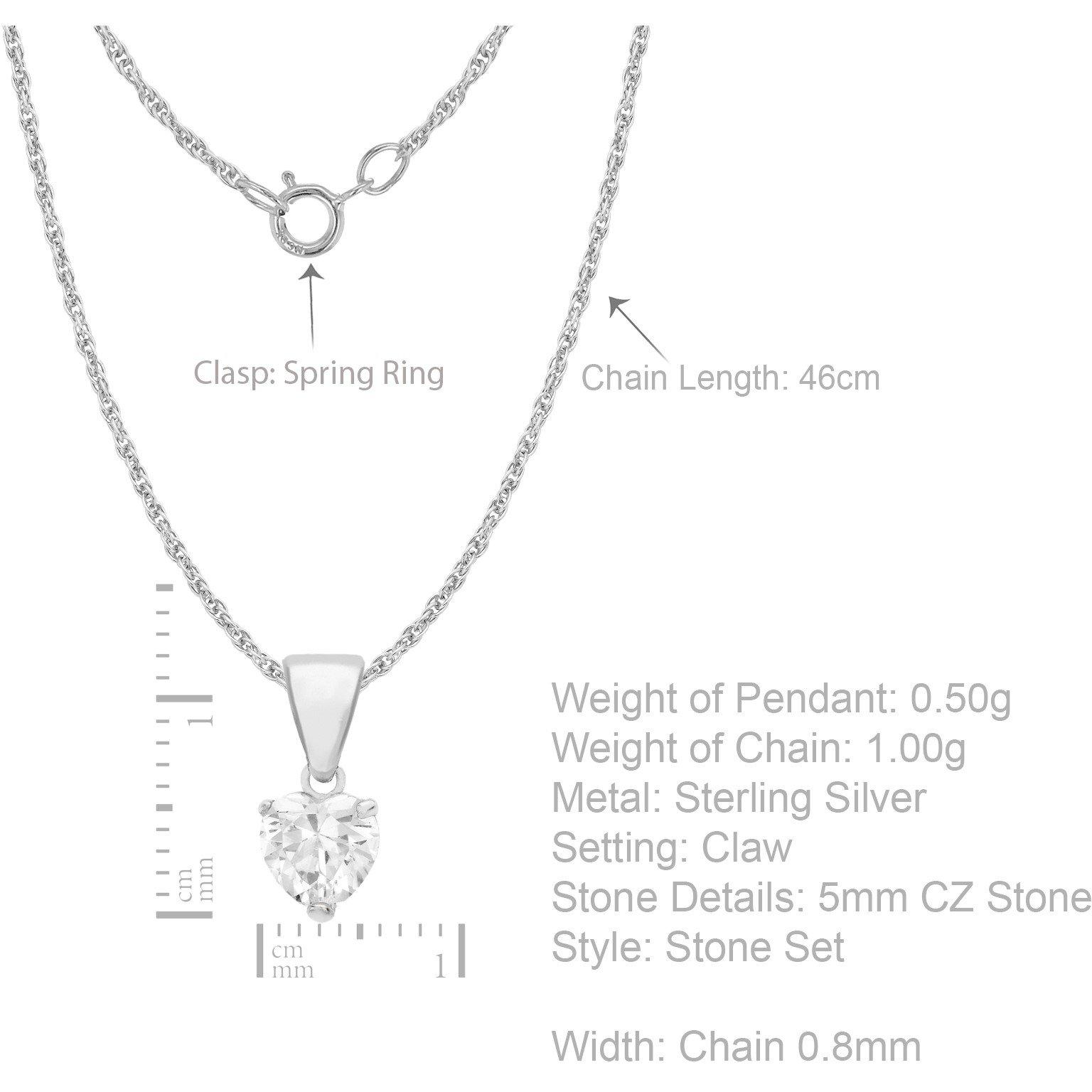 Silver - Be You - Sterling Silver CZ Heart Necklace - 3