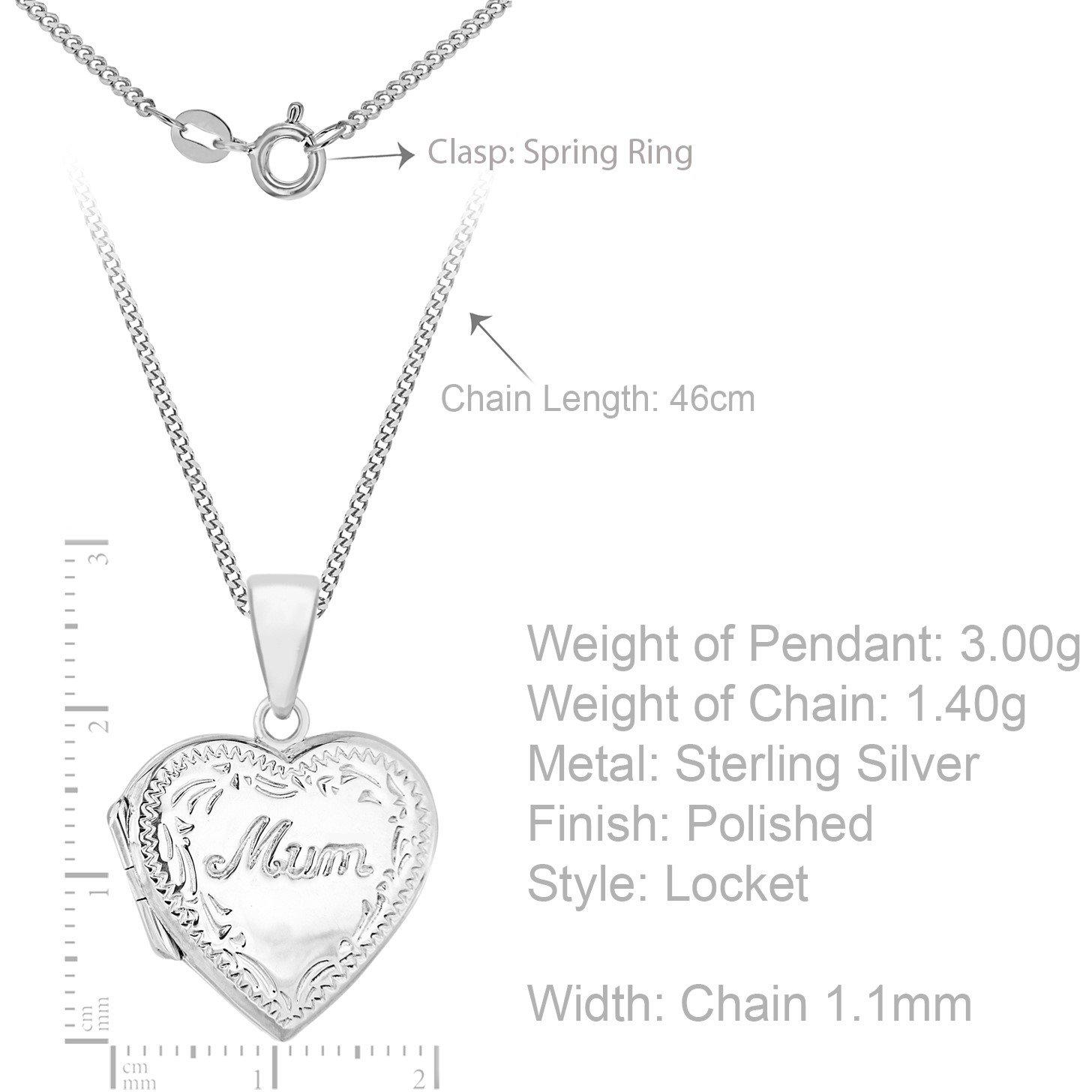 Silver - Be You - Sterling Silver Heart Mum Locket Necklace - 3