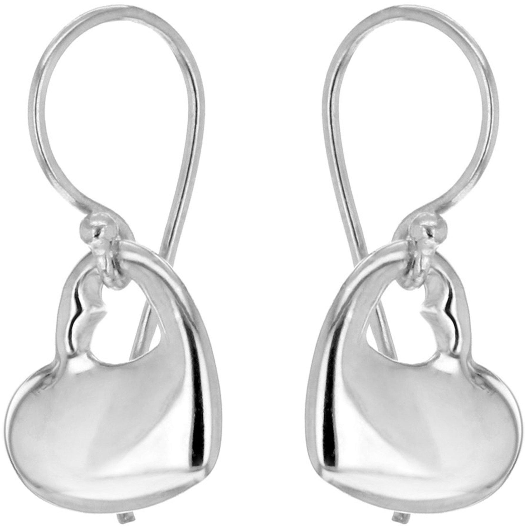 Silver - Be You - Sterling Silver Heart Drop Earrings - 1