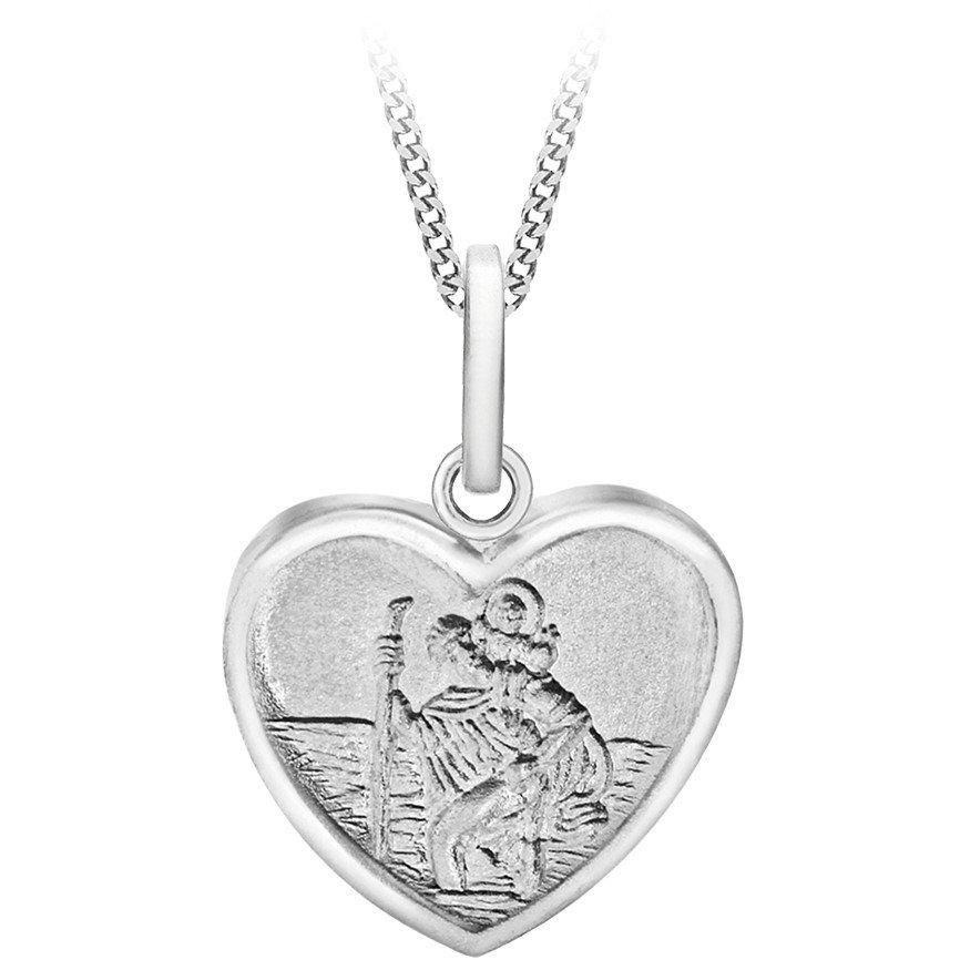 Silver - Be You - Sterling Silver St Christopher Heart Necklace - 1