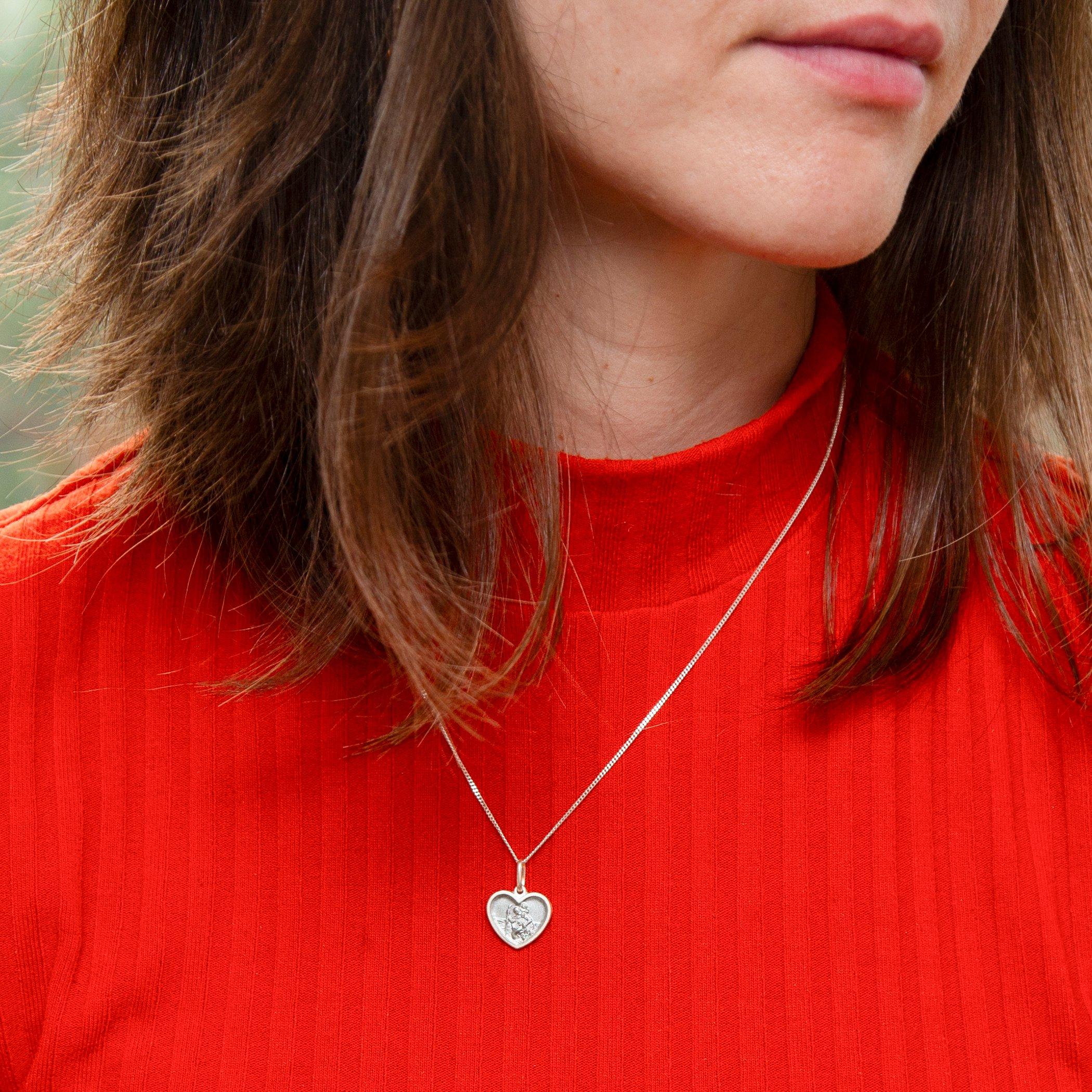 Silver - Be You - Sterling Silver St Christopher's Heart Necklace - 2