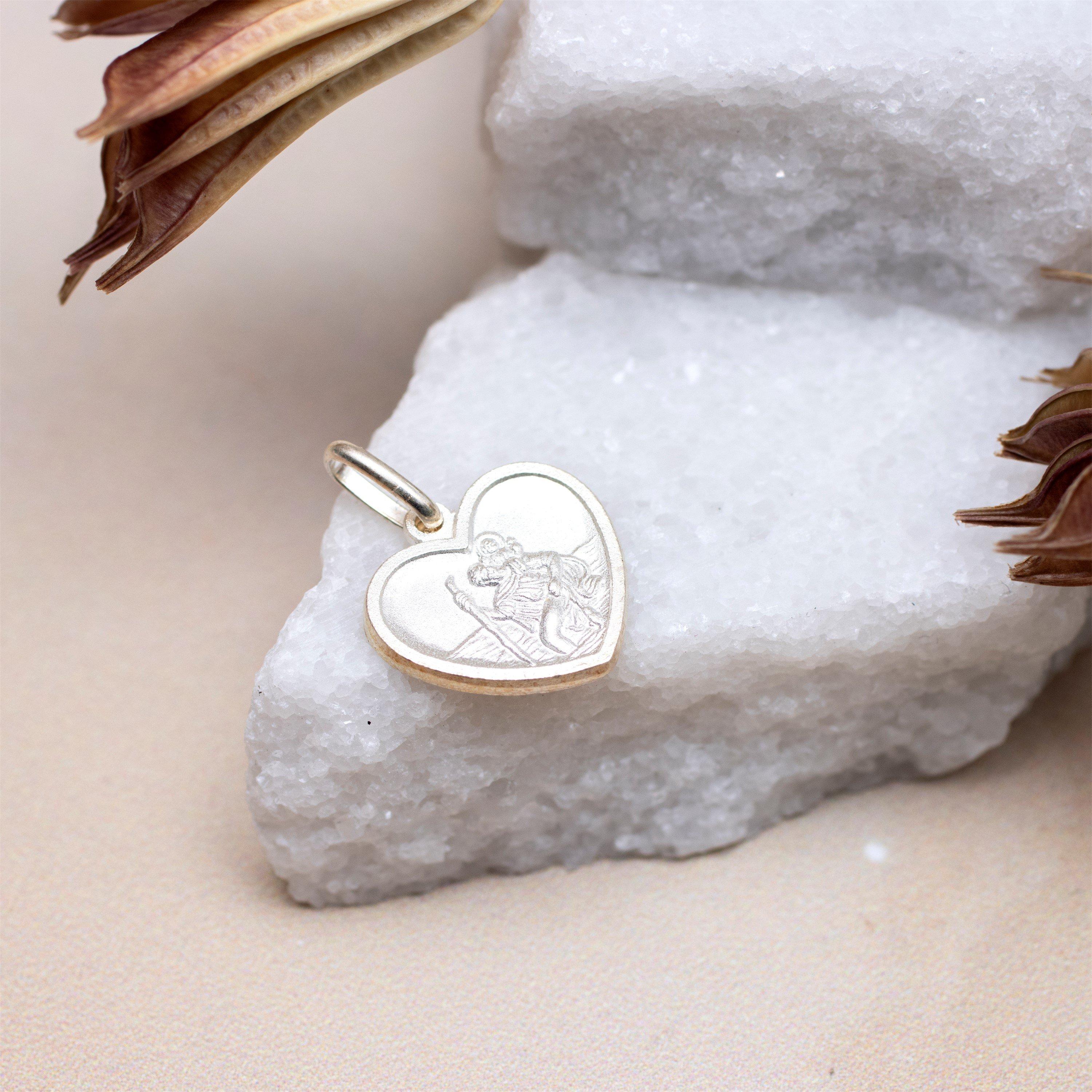 Silver - Be You - Sterling Silver St Christopher's Heart Necklace - 3