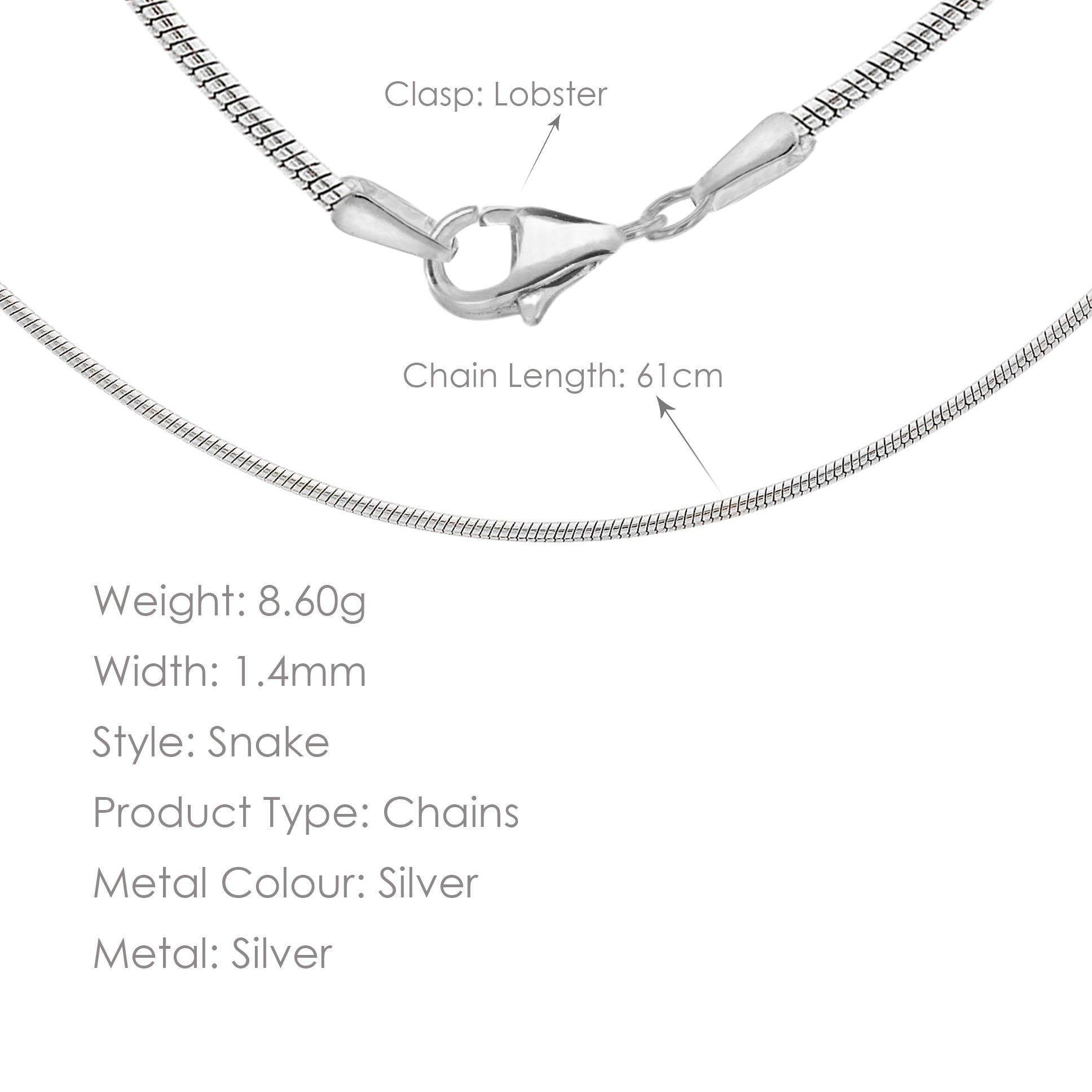 Silver - Be You - Sterling Silver Round Snake Chain - 3
