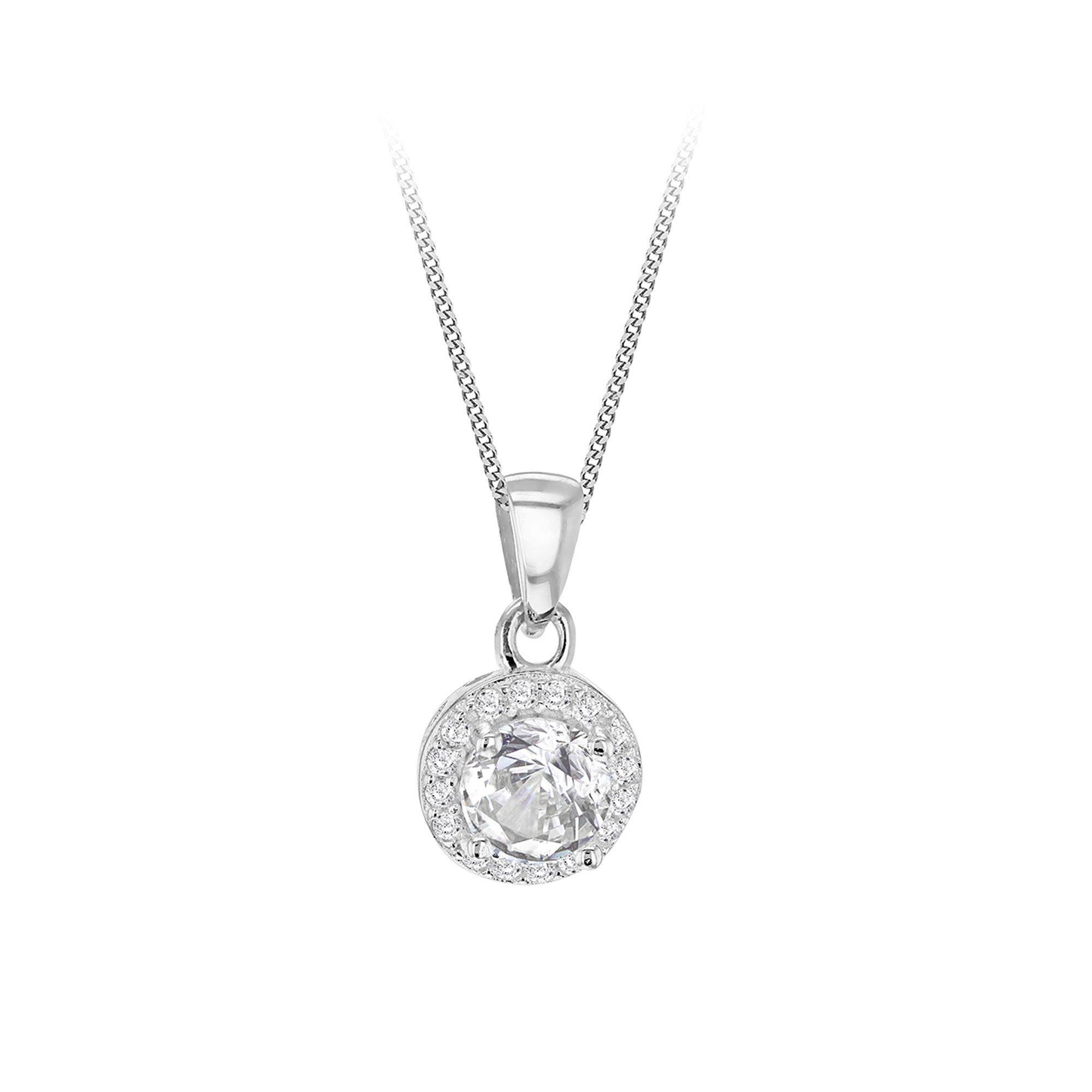 Silver - Be You - Sterling Silver CZ Halo Necklace - 1