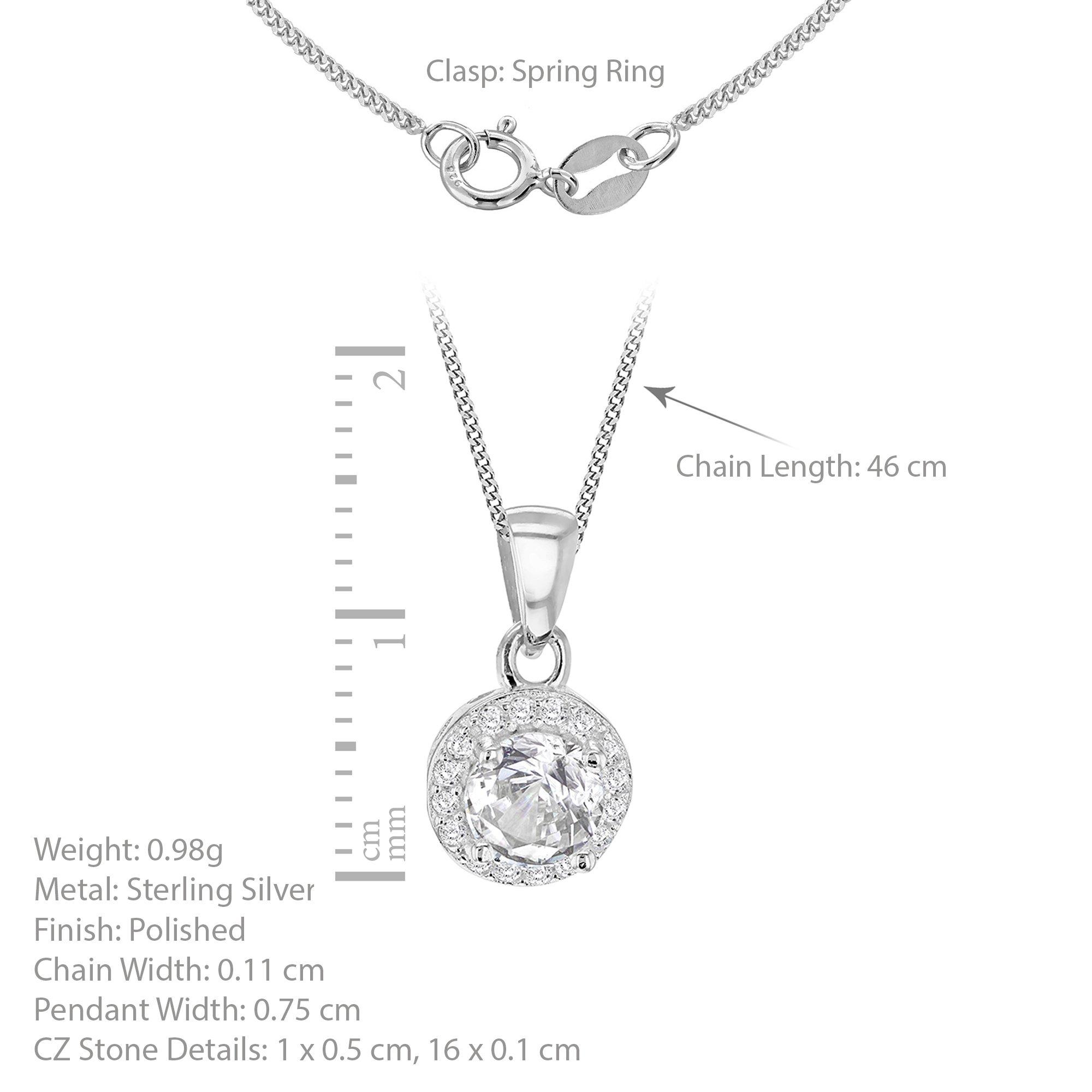 Silver - Be You - Sterling Silver CZ Halo Necklace - 3
