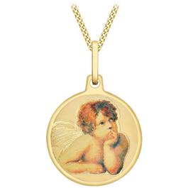 Be You 9ct Gold Round Cherub Necklace