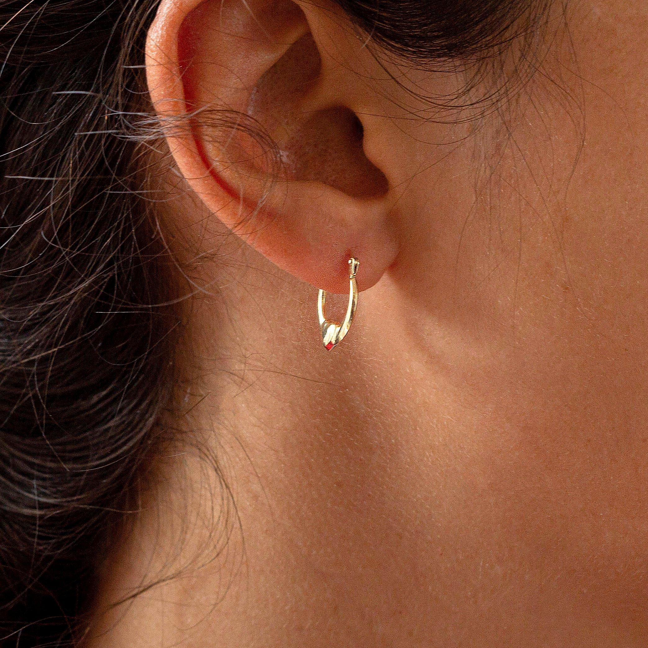 Gold - Be You - 9ct Gold Mini Heart Earrings - 2