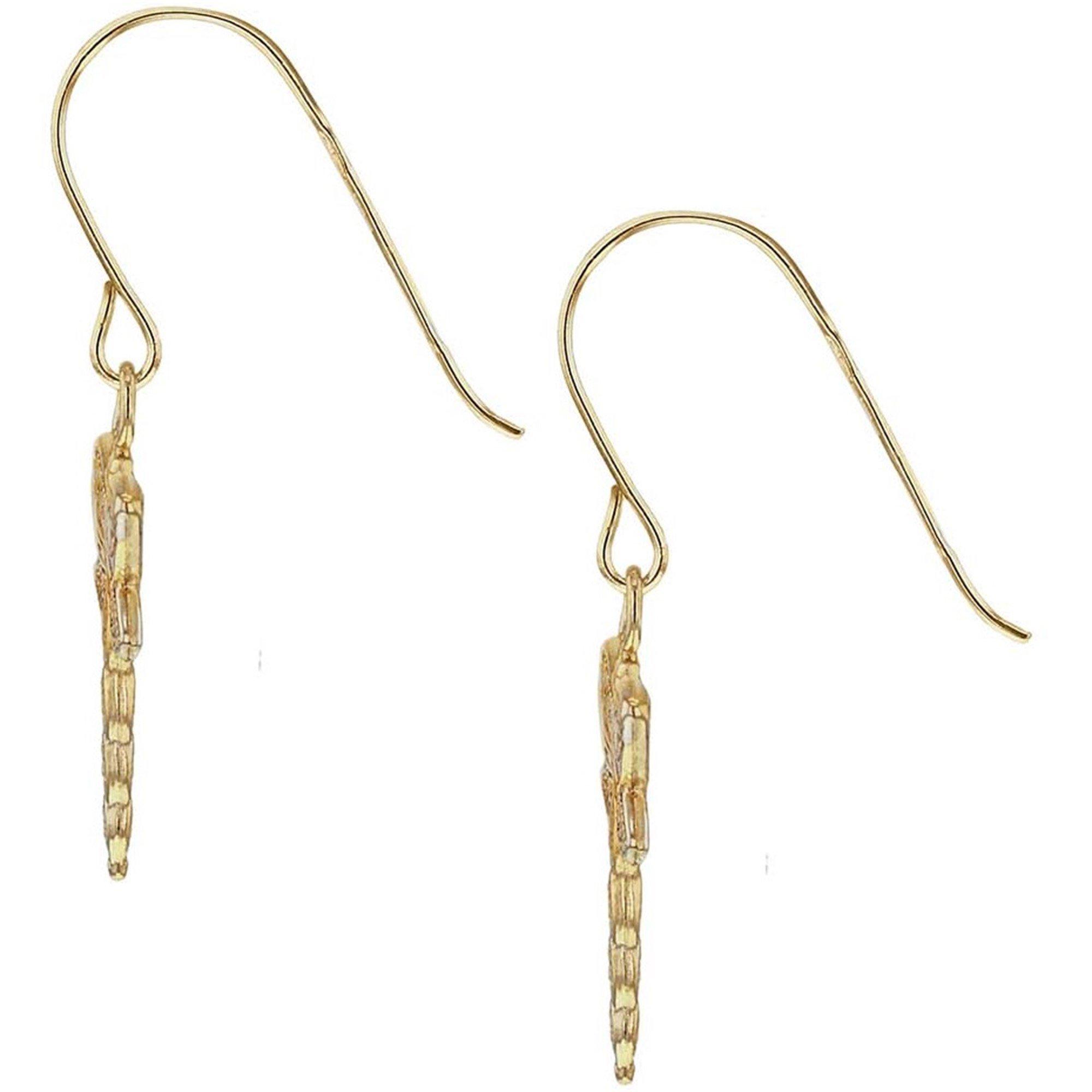 2-Tone - Be You - 9ct Gold 3-Colour Dragonfly Drop Earrings - 4