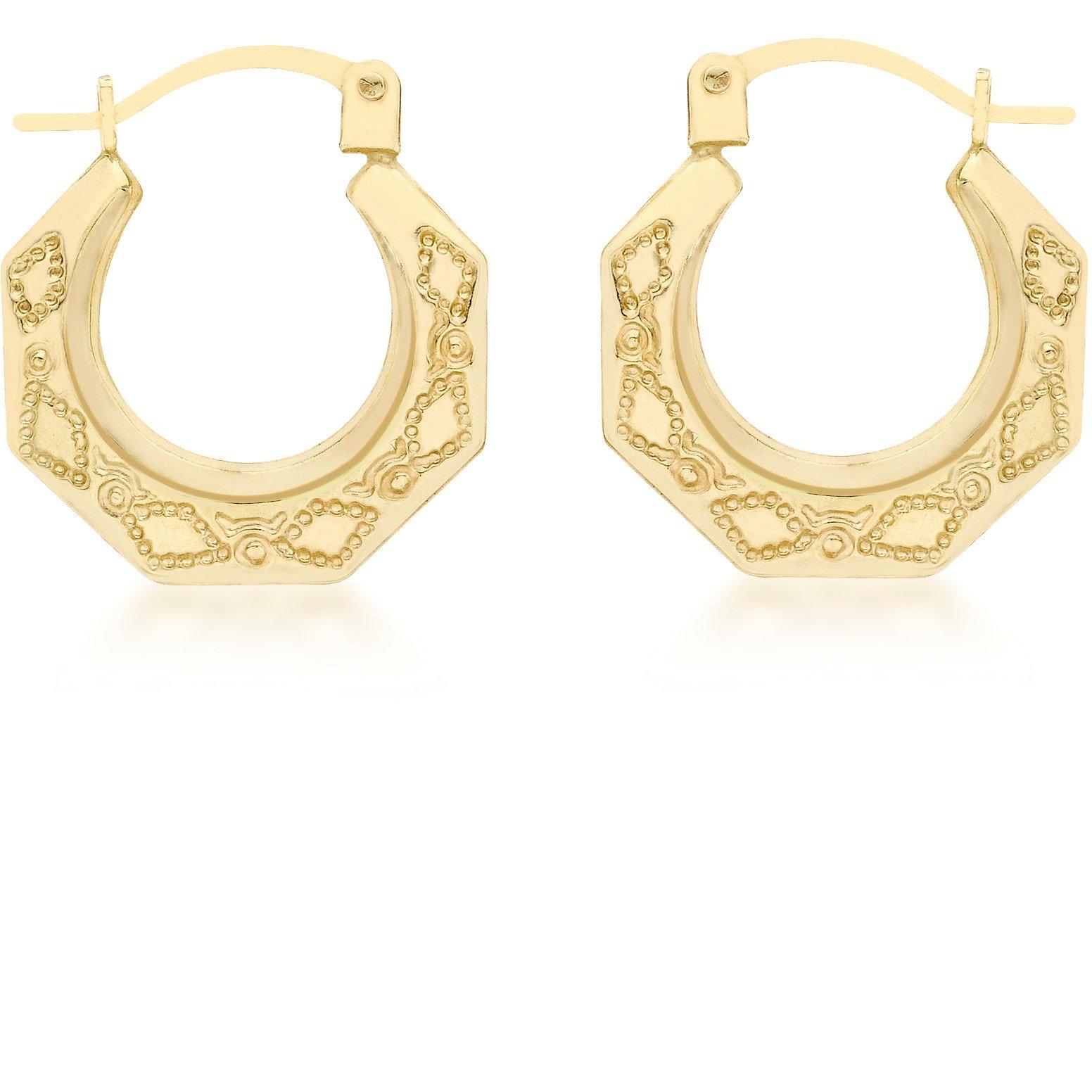 Gold - Be You - 9ct Gold Mini Patterned Hoops - 1