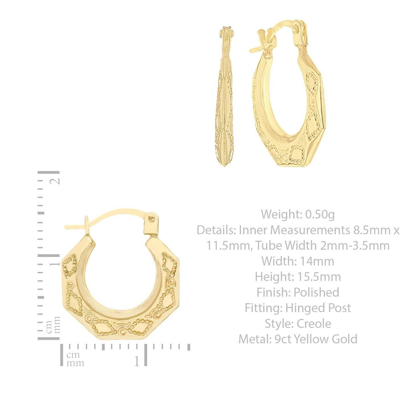 Gold - Be You - 9ct Gold Mini Patterned Hoops - 3