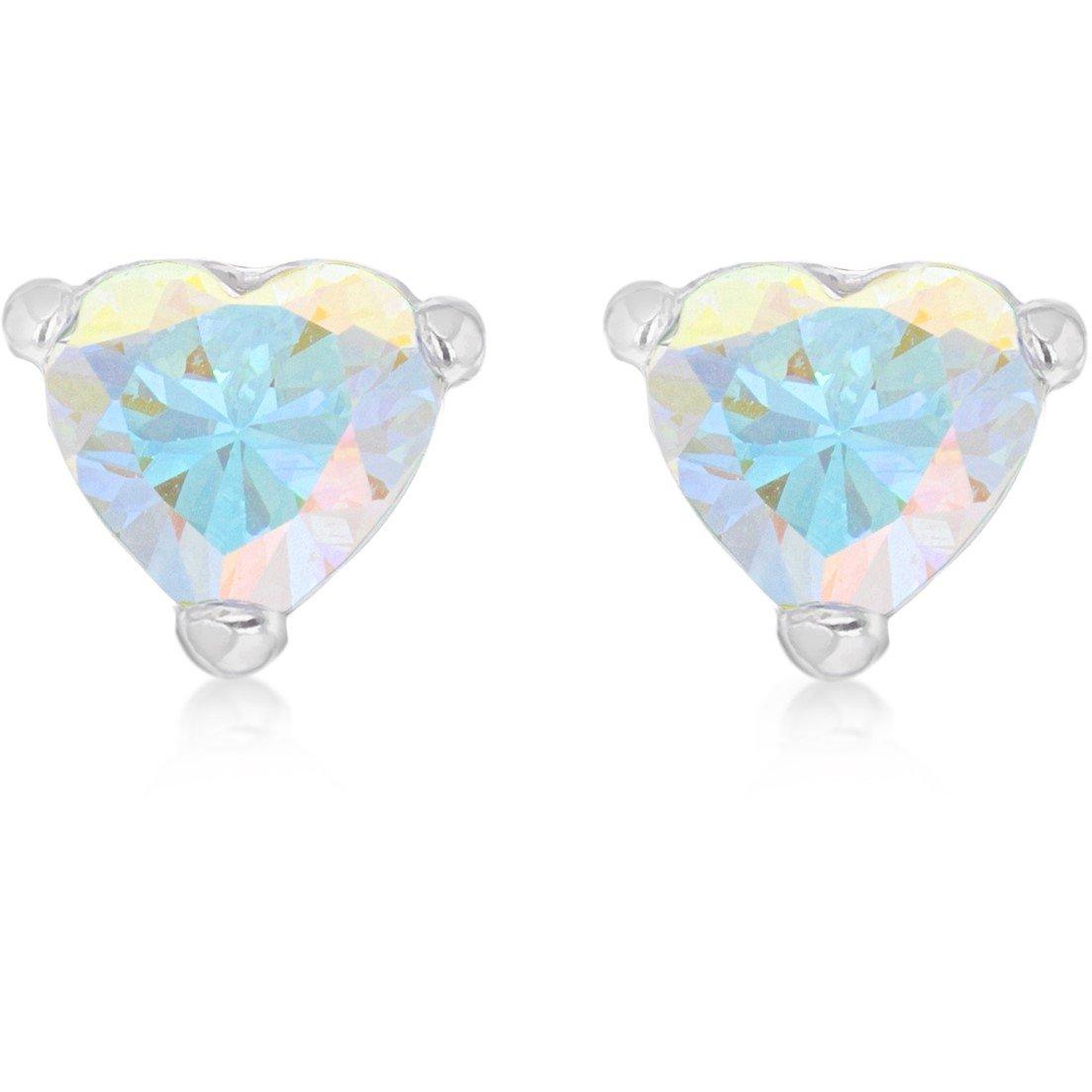 Silver - Be You - Sterling Silver CZ Heart Studs