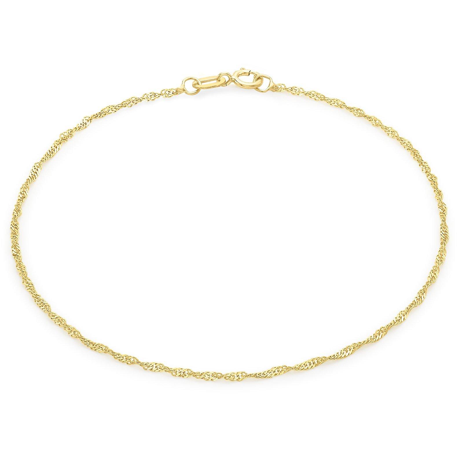 Gold - Be You - 9ct Gold Twist Curb Chain Anklet - 1
