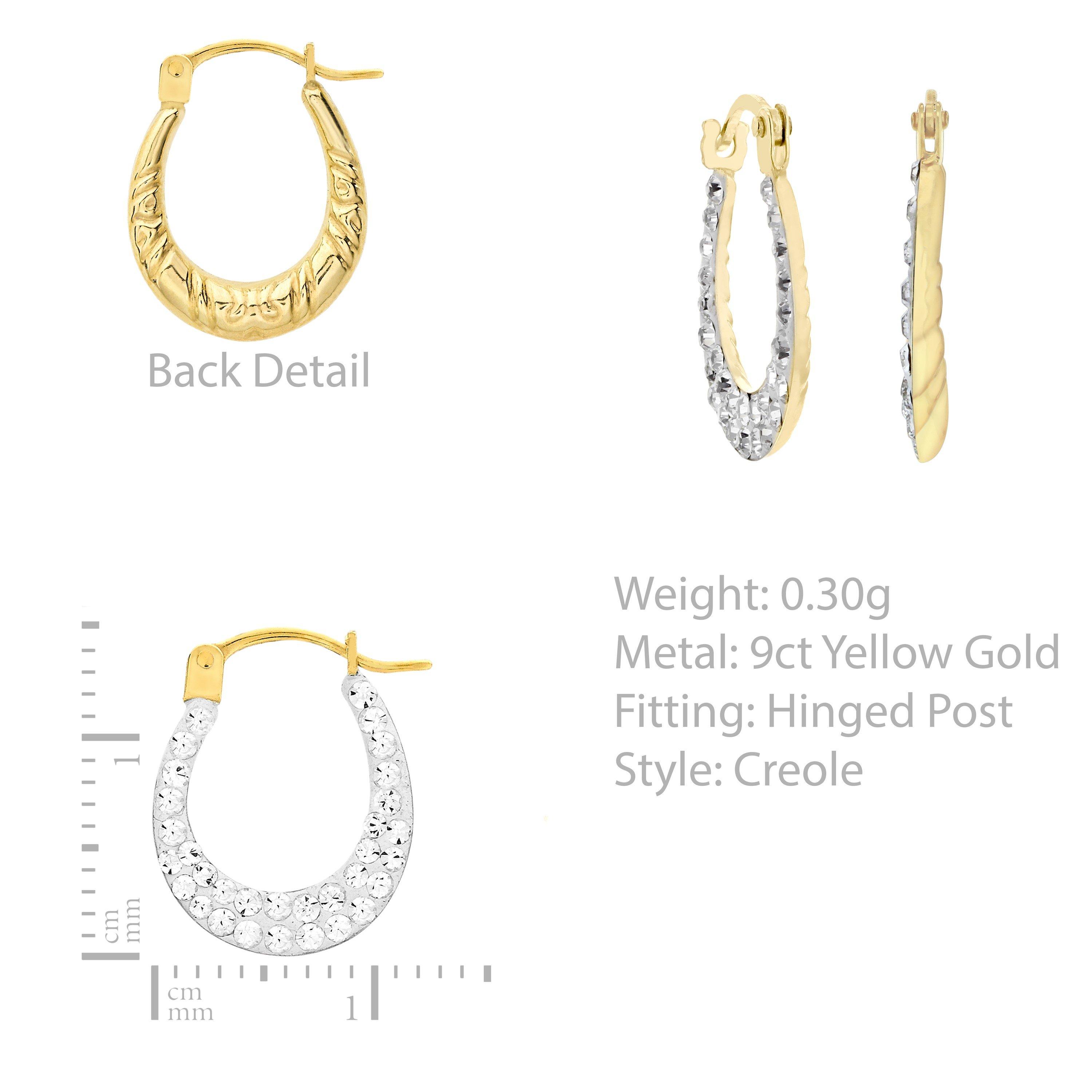 Gold - Be You - 9ct Gold Mini Crystalique Hoops - 4
