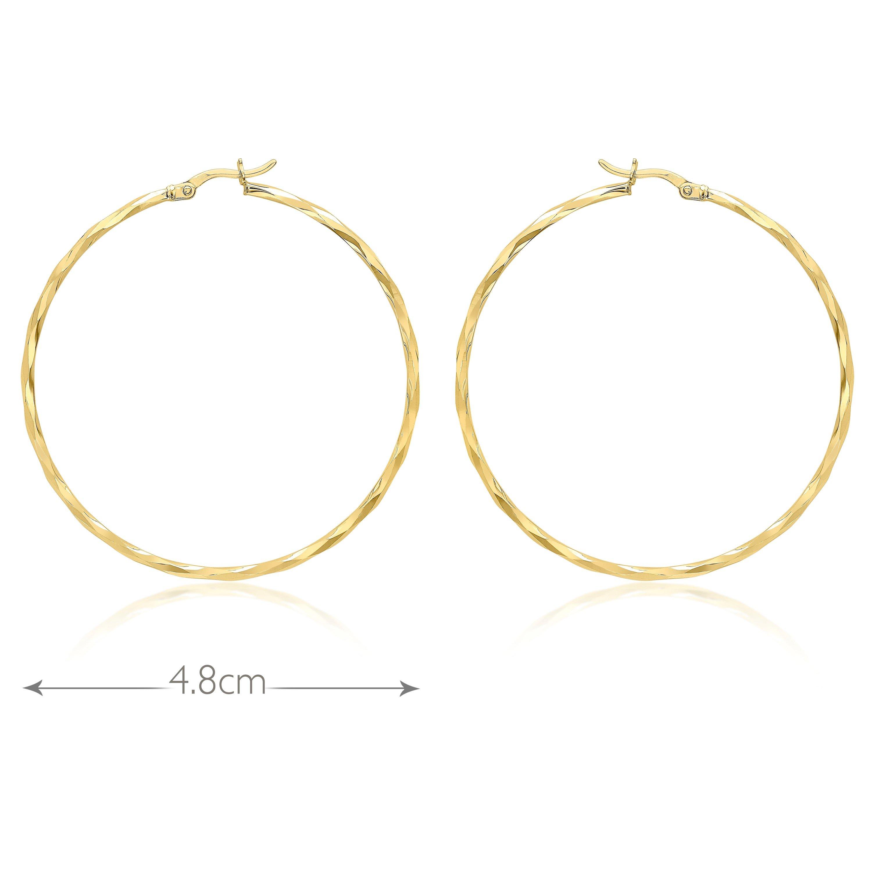 Gold - Be You - 9ct Gold Diamond Cut Hoops - 2