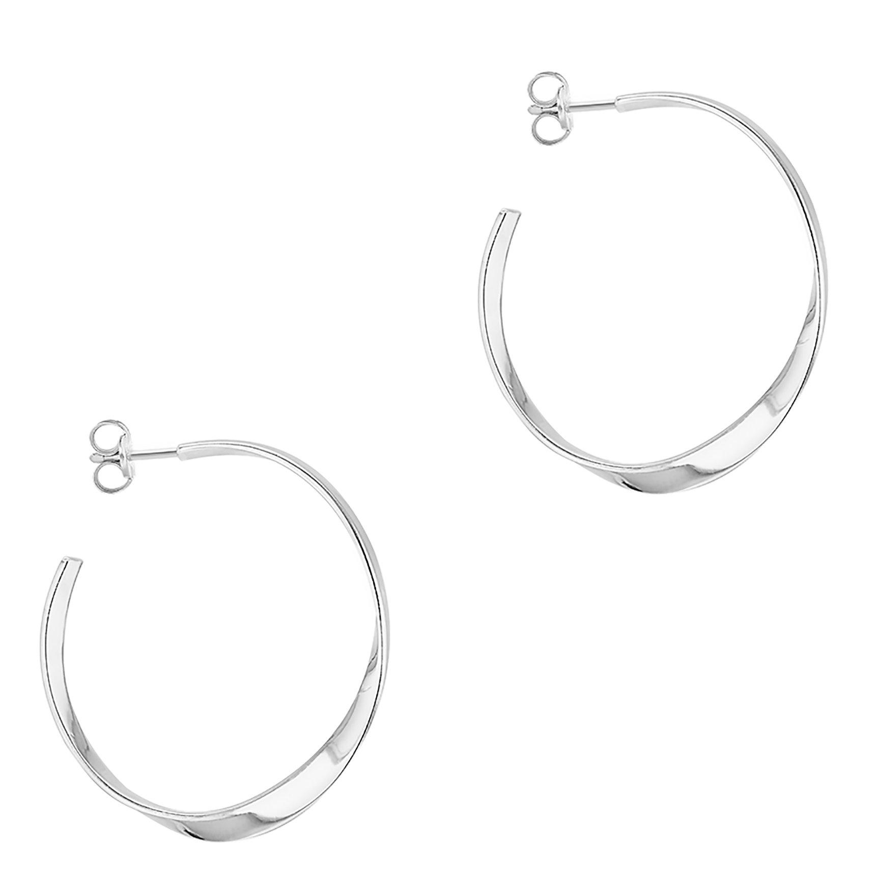 Silver - Be You - Sterling Silver Twist Hoops - 3