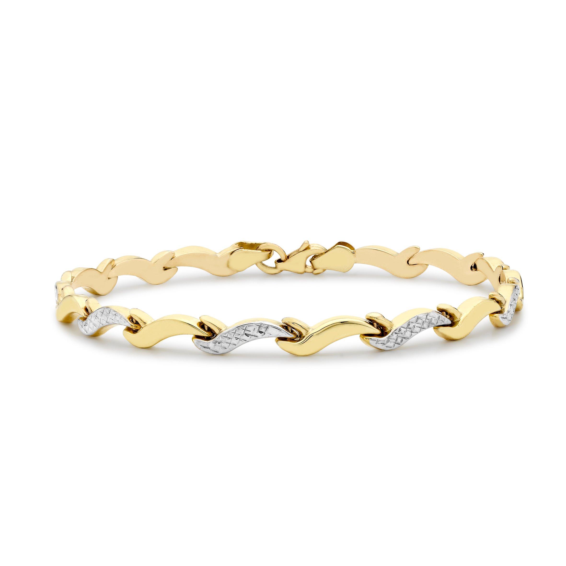Gold - Be You - 9ct Gold 2-Colour Wave-Link Bracelet - 1