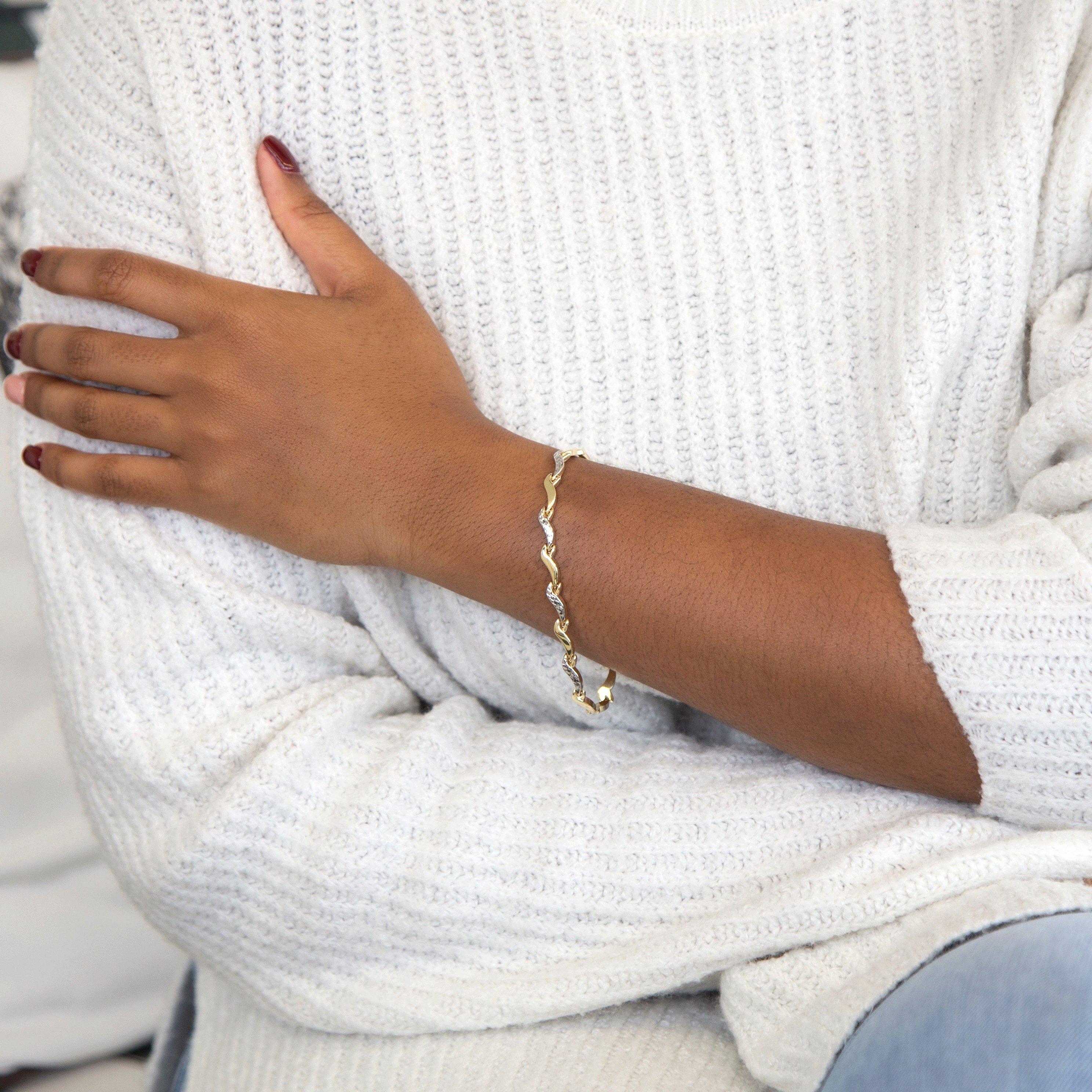 Gold - Be You - 9ct Gold 2-Colour Wave-Link Bracelet - 2