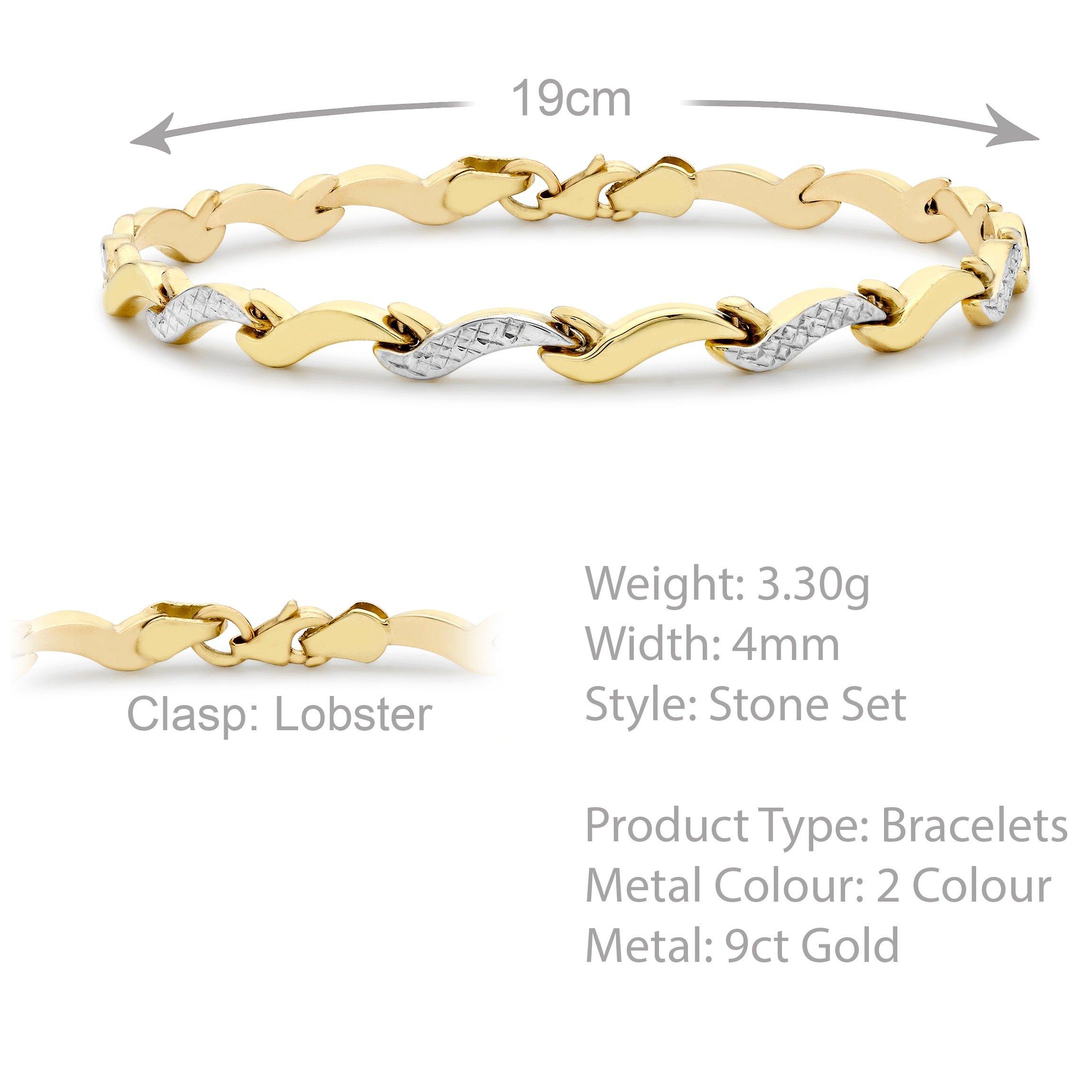 Gold - Be You - 9ct Gold 2-Colour Wave-Link Bracelet - 3