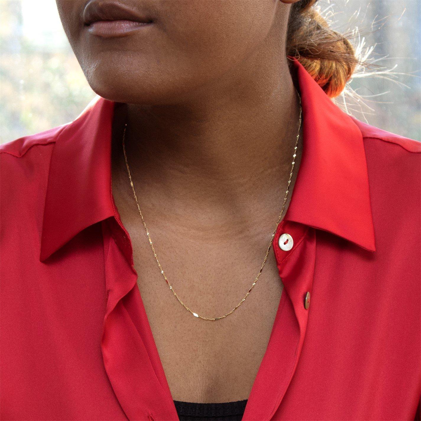 Gold - Be You - 9ct Gold Twist & Bar Curb Chain - 2