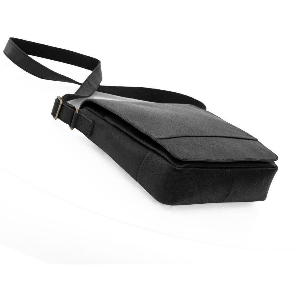 Black - PRIMEHIDE Leather - Rica Small Black Leather Messenger Bag - 4