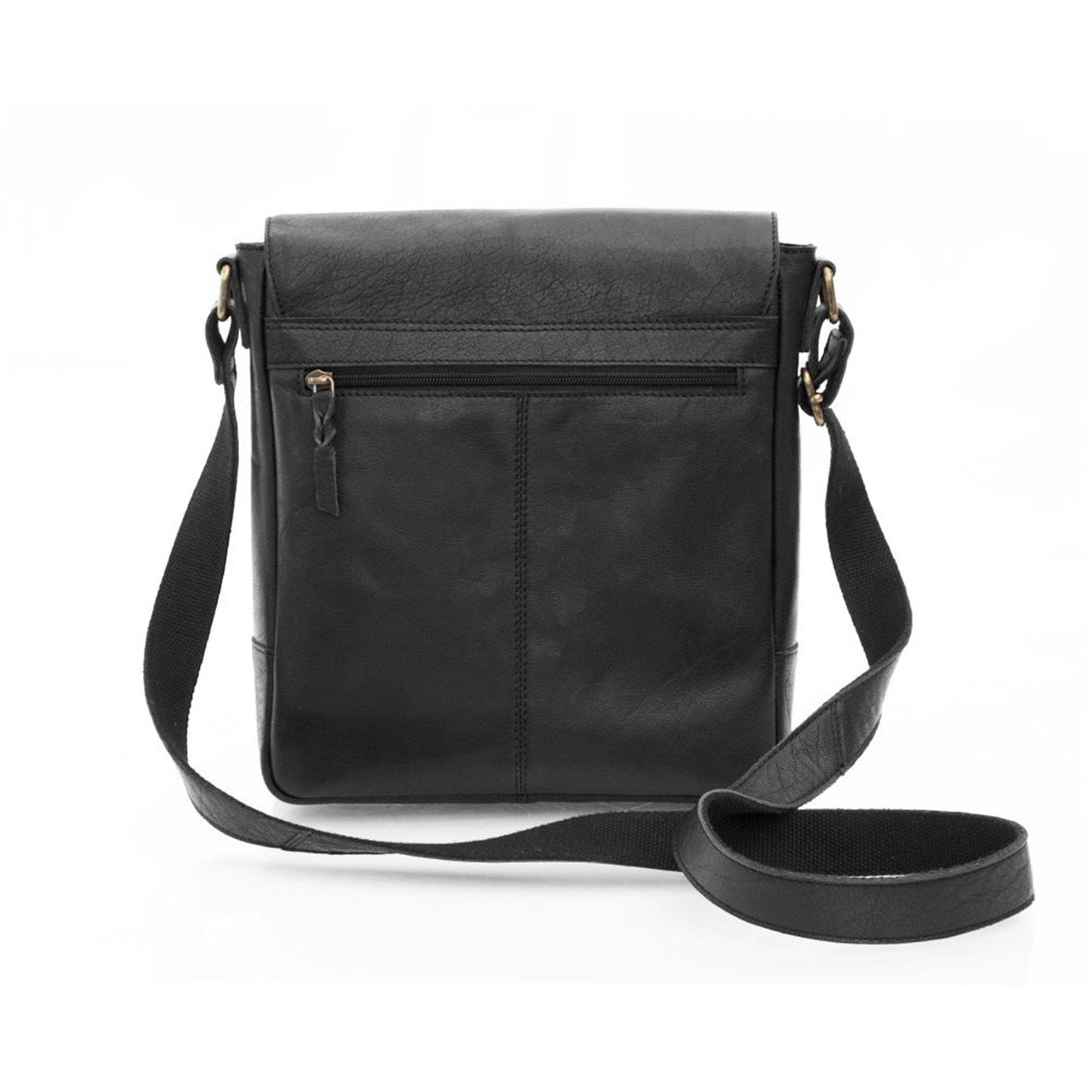 Black - PRIMEHIDE Leather - Rica Small Black Leather Messenger Bag - 5