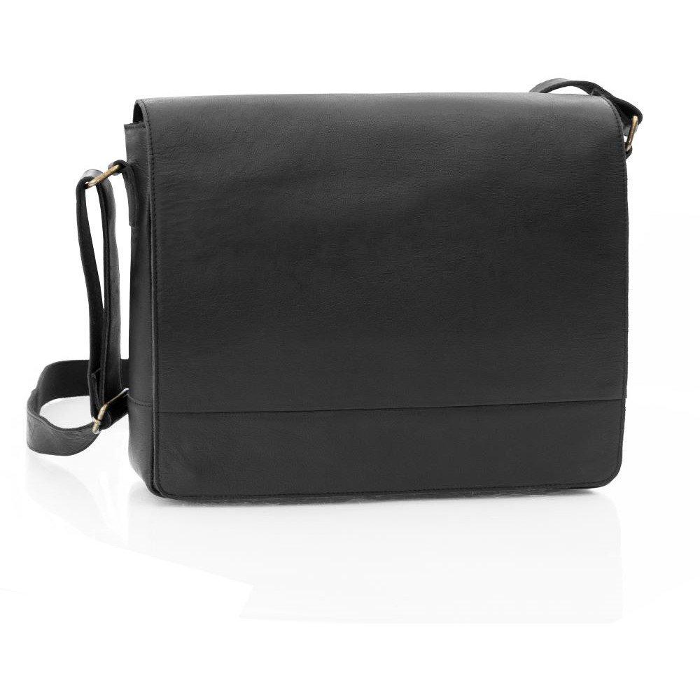 Primehide Leather Men's Rica Large Leather Messenger Bag Black - 43 x 33