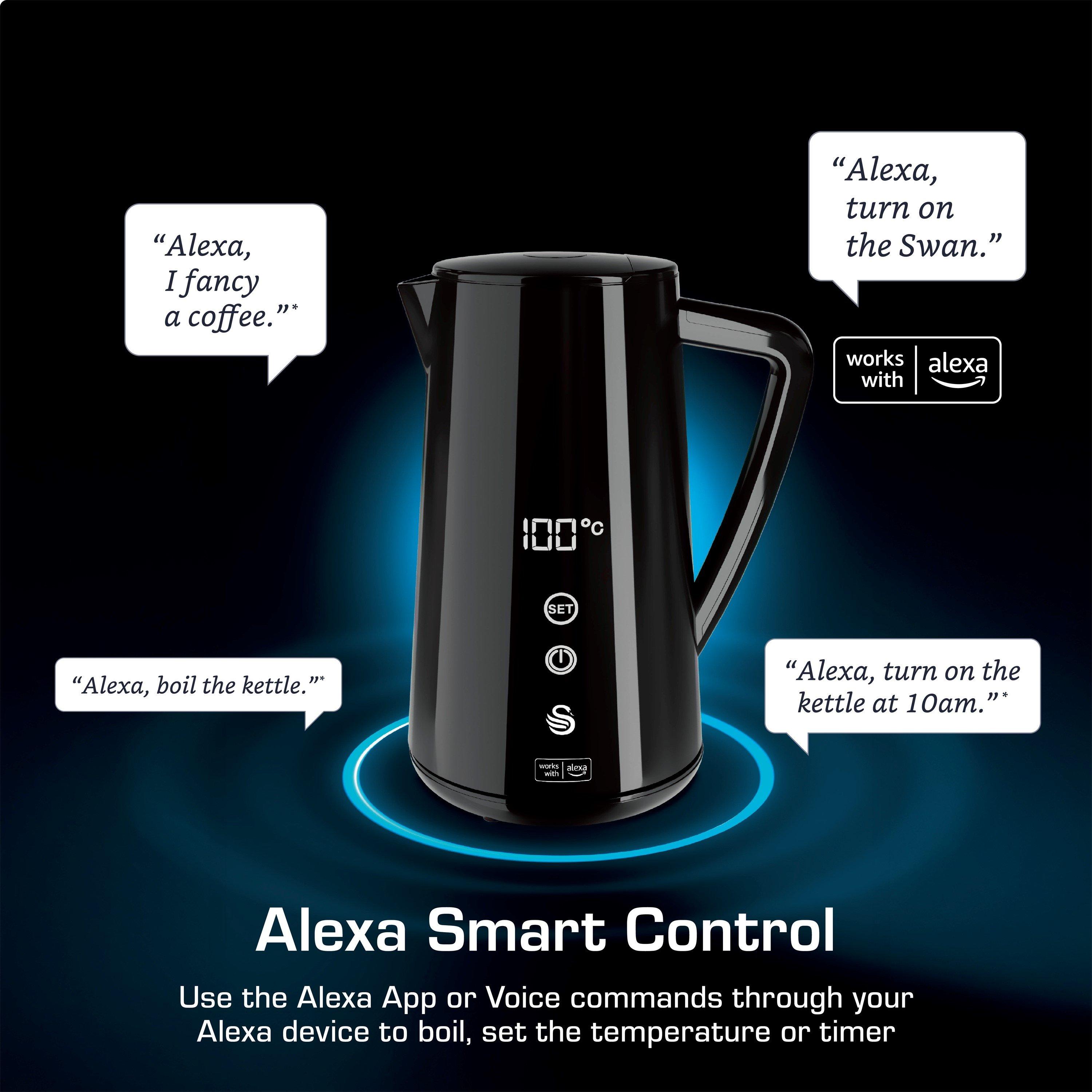 Black - Swan - Swan Alexa 1.5 Litre Smart Kettle - 4
