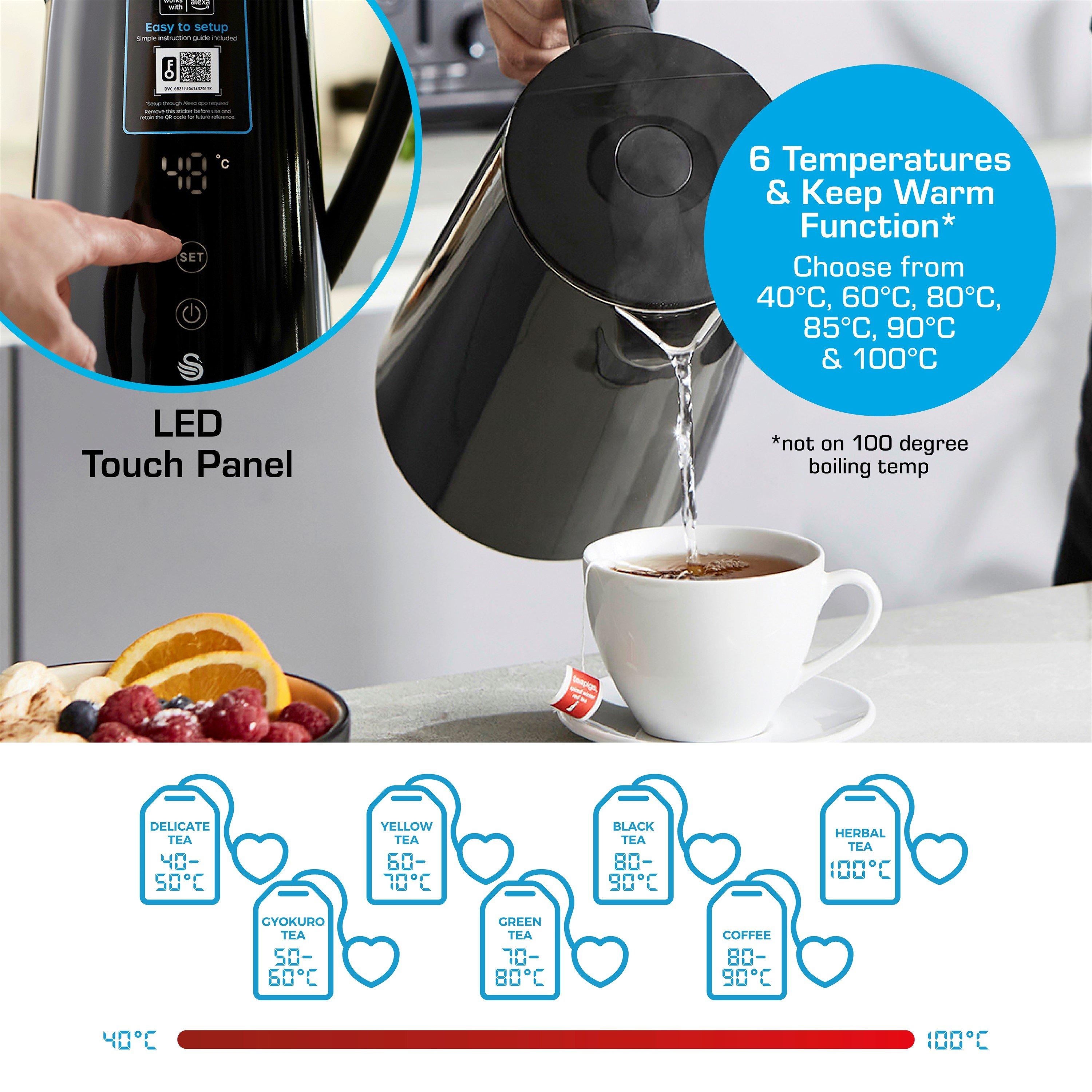 Black - Swan - Swan Alexa 1.5 Litre Smart Kettle - 5