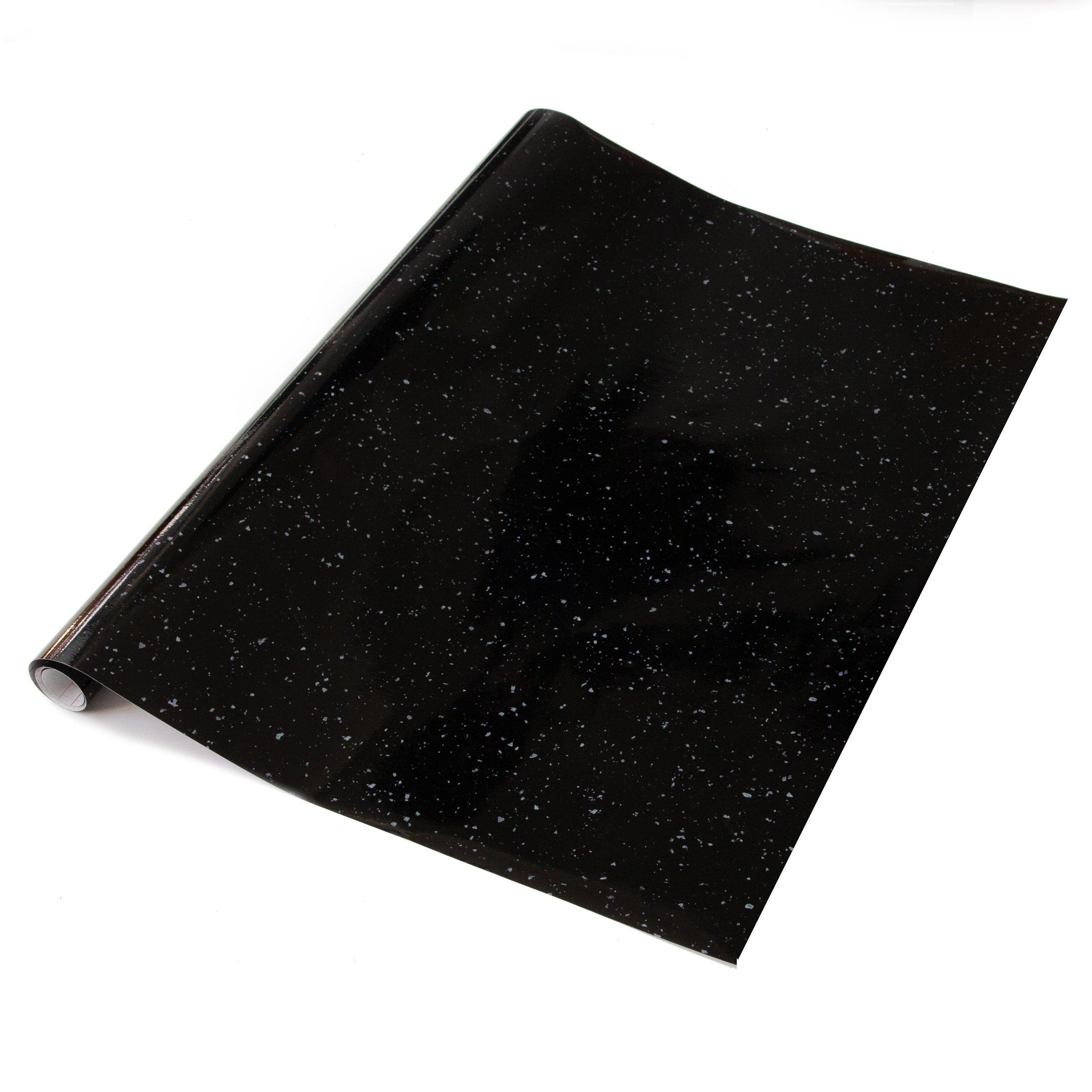 Black - D C Fix - Black Quartz Self Adhesive Vinyl Wrap - 1