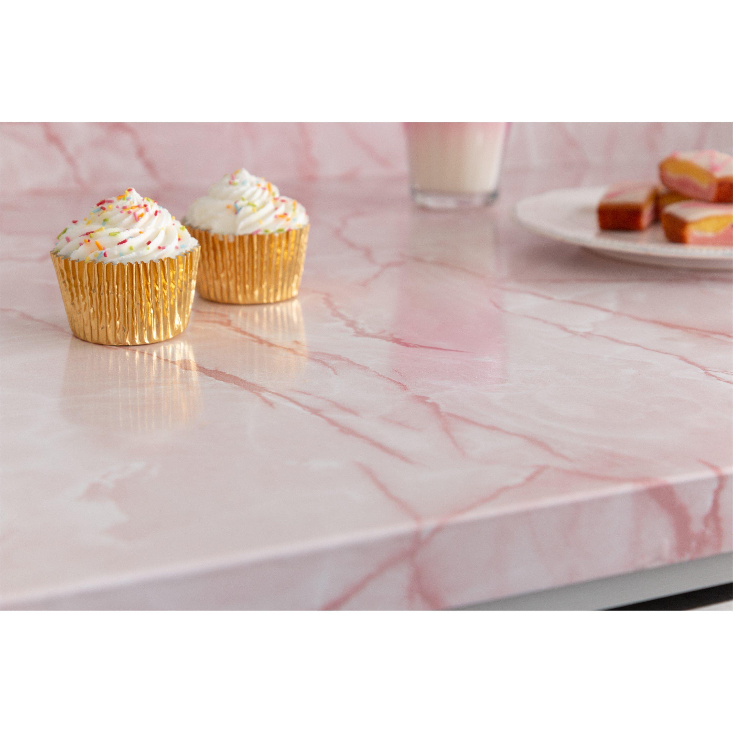 Pink - D C Fix - dc fix Marble Pink Self Adhesive Vinyl Wrap - 2