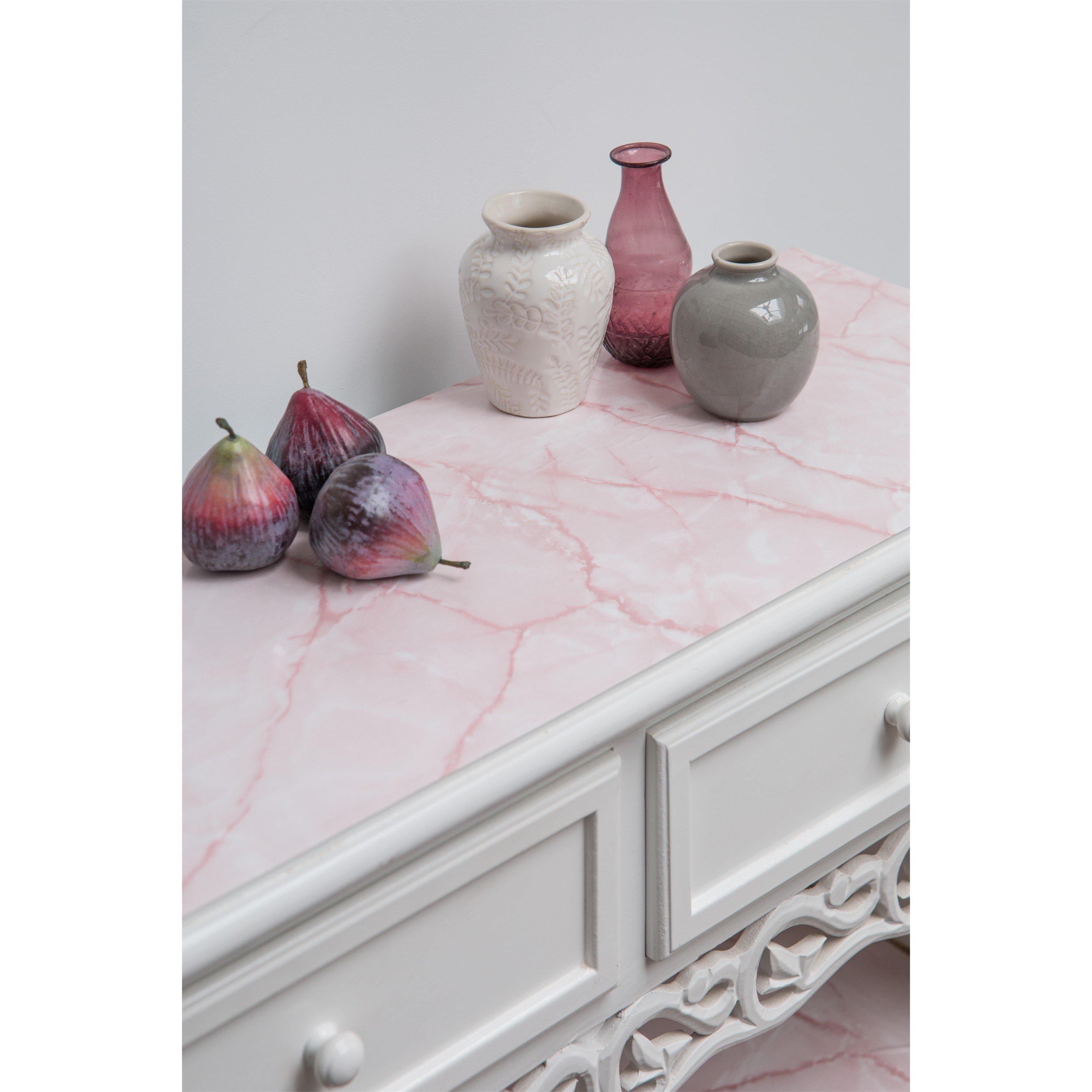 Pink - D C Fix - dc fix Marble Pink Self Adhesive Vinyl Wrap - 4