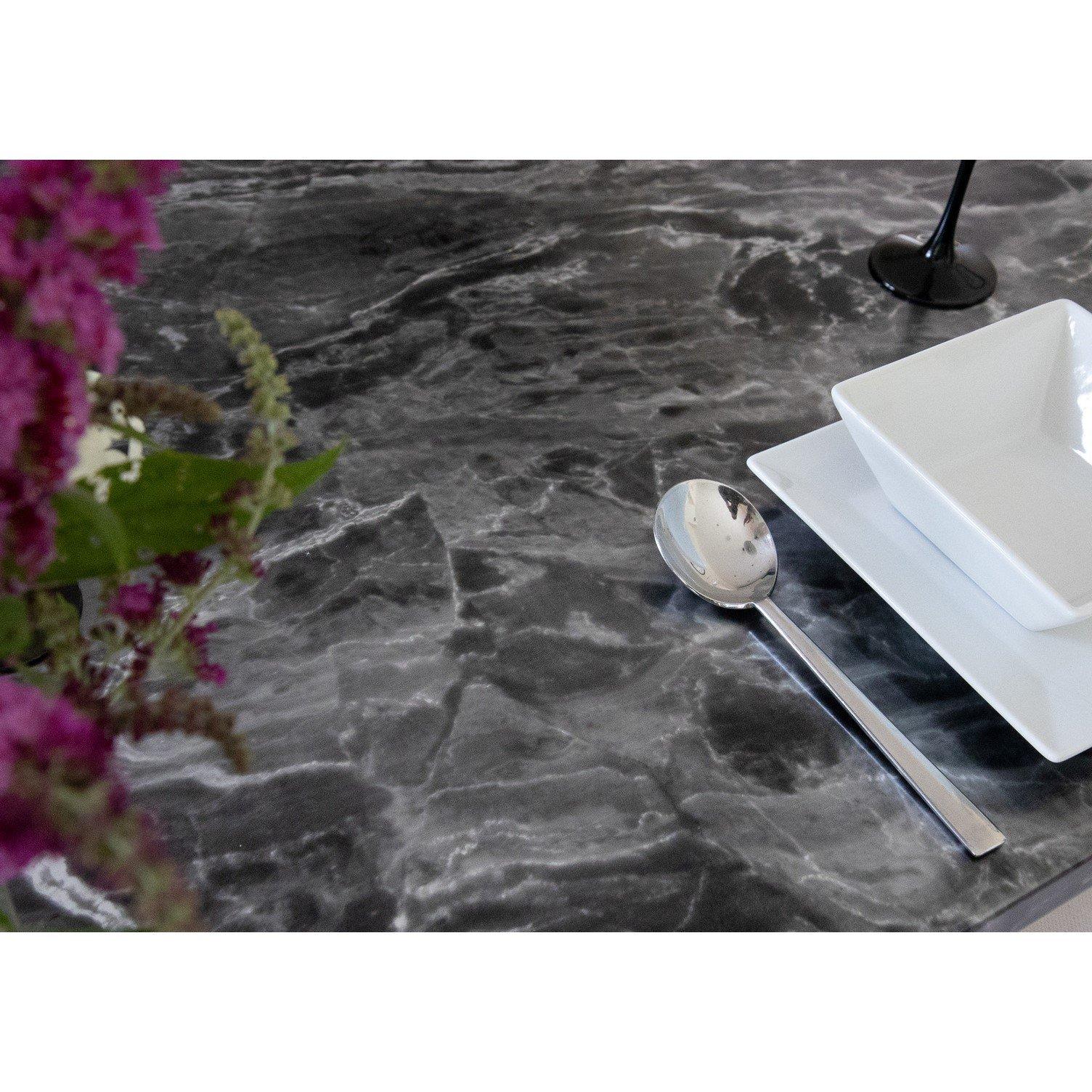 Black - D C Fix - dc fix Marble Romeo Silvr Self Adhesive Vinyl Wrap - 2