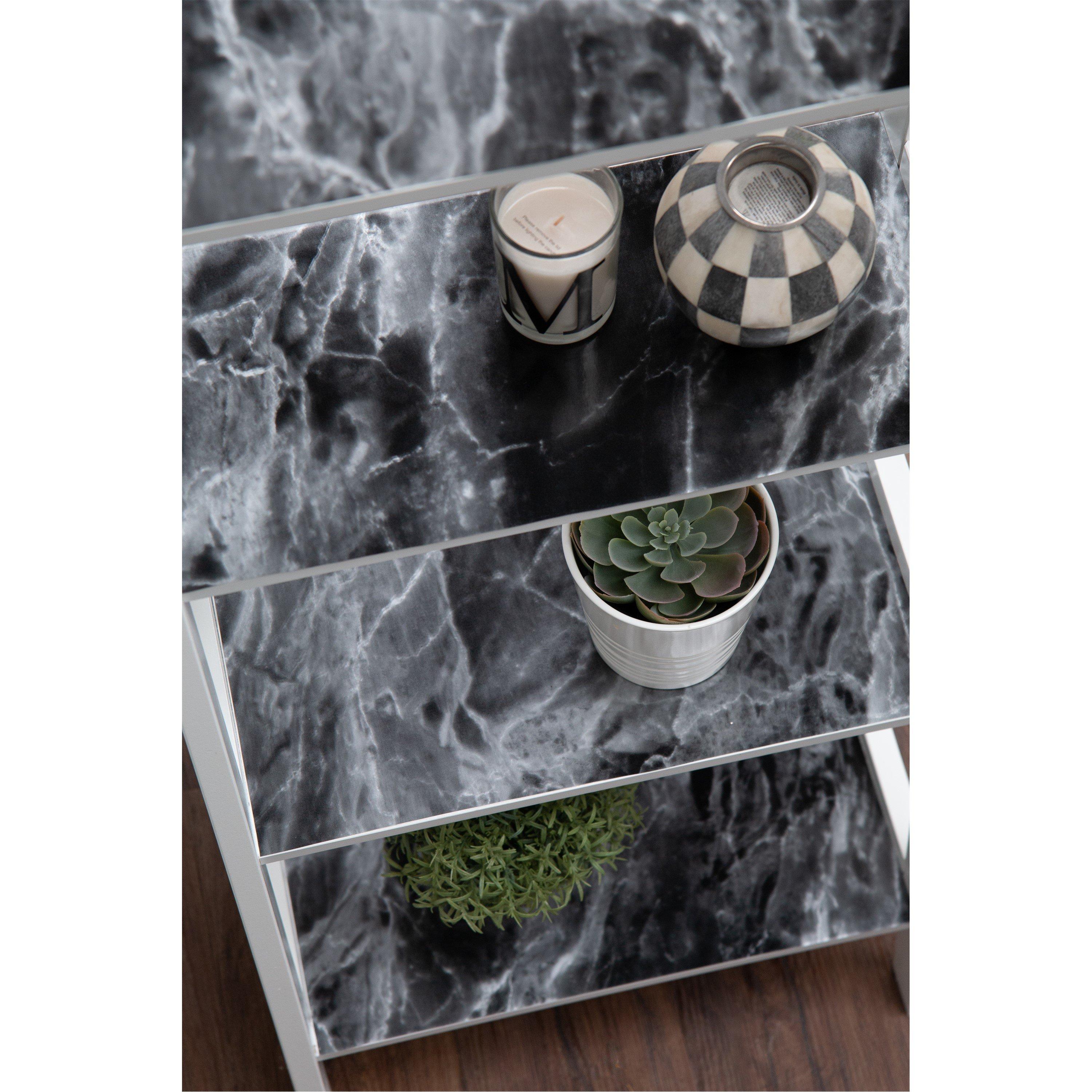 Black - D C Fix - dc fix Marble Romeo Silvr Self Adhesive Vinyl Wrap - 3