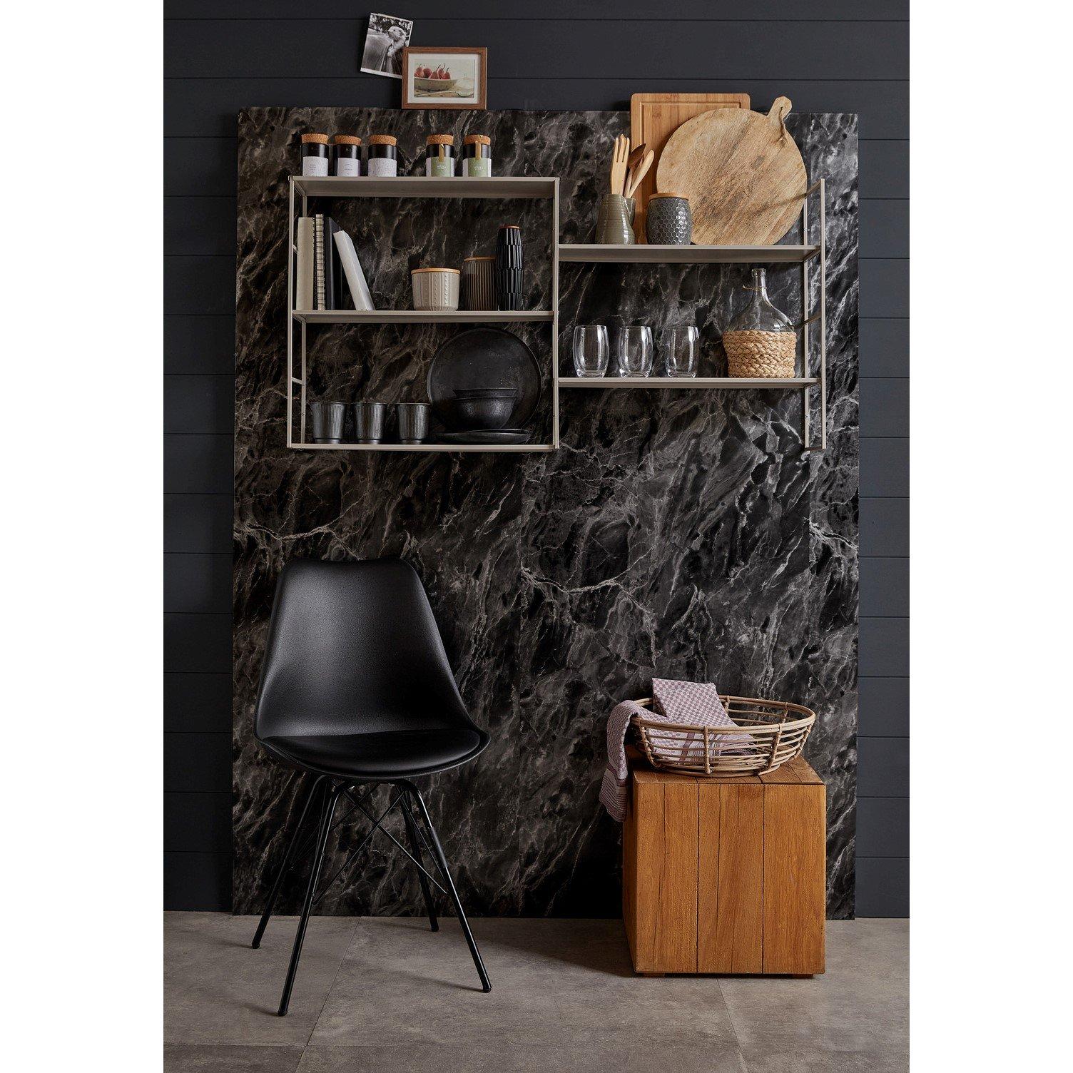 Black - D C Fix - dc fix Marble Romeo Silvr Self Adhesive Vinyl Wrap - 4