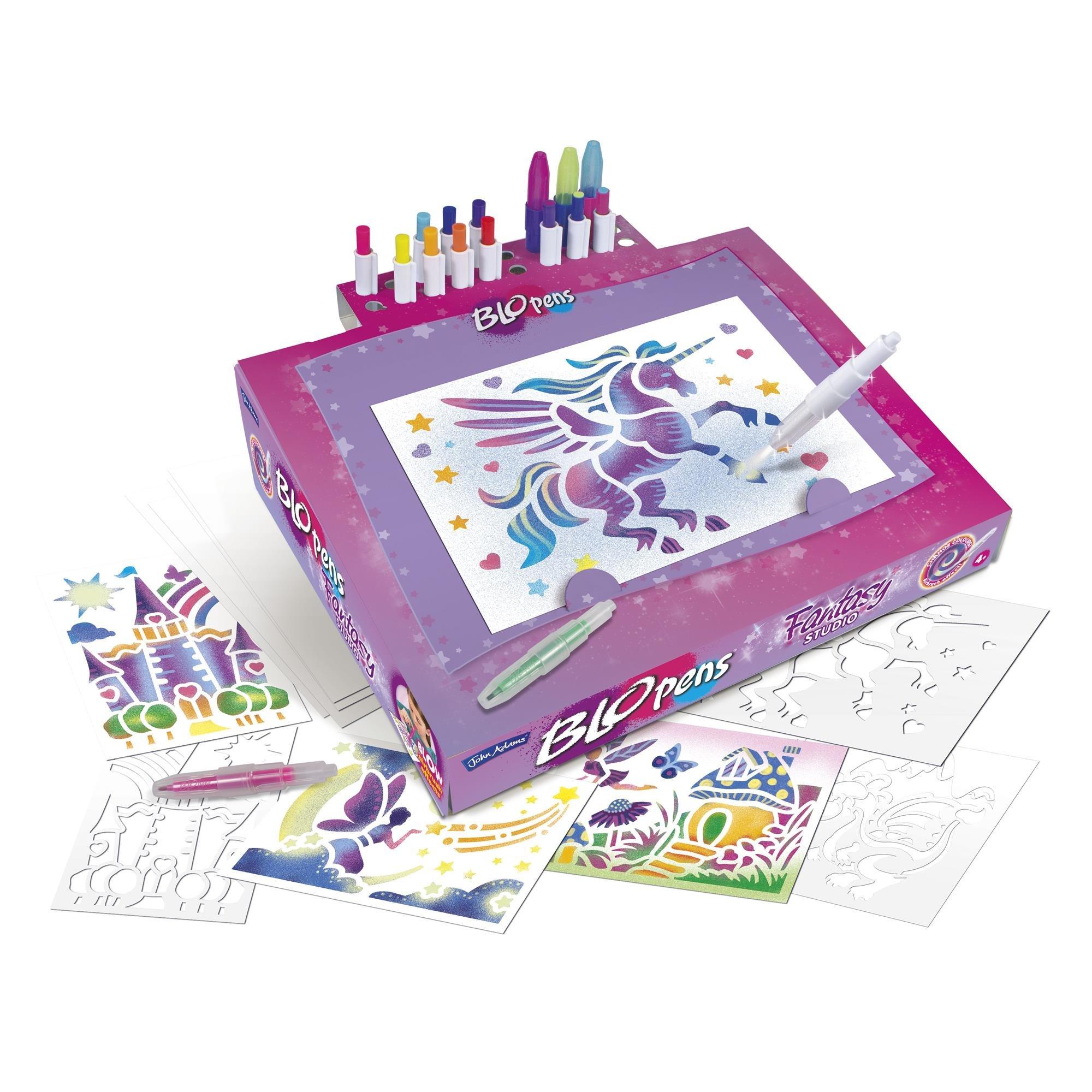 Blopens Mini Kit Von John Adams – Airbrush-Stifte Zum Pusten, Mit Schablonen, Ab 4 Jahren