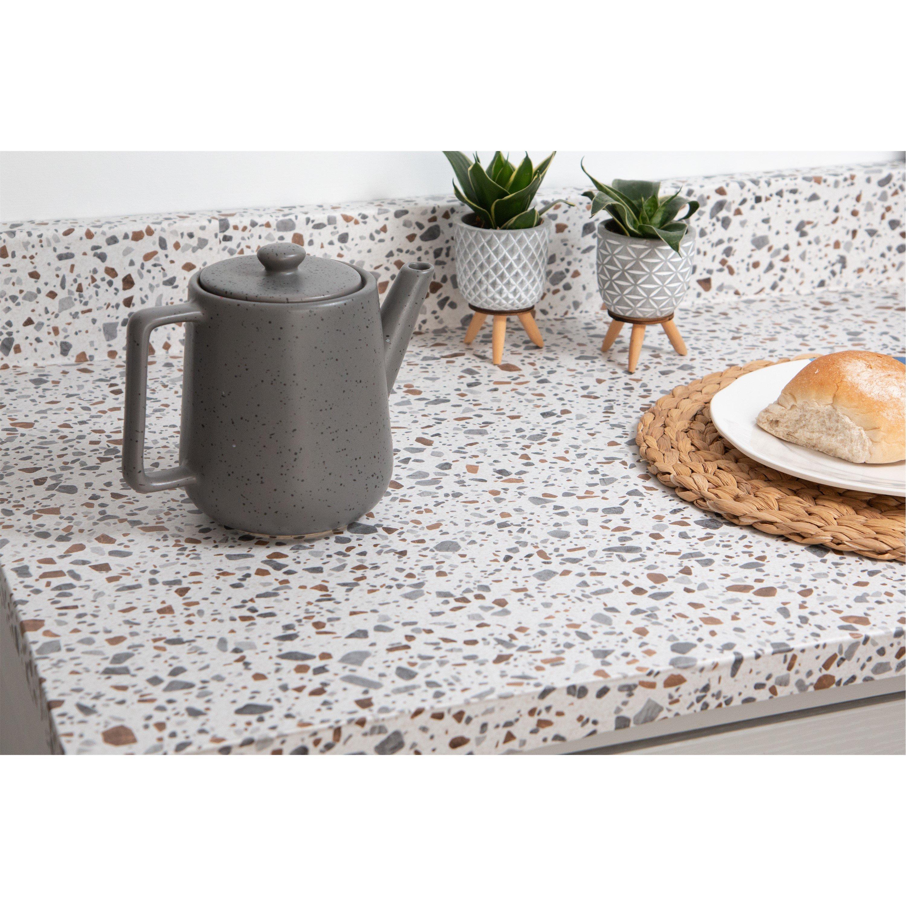 Grey/Beige - D C Fix - dc fix Terrazzo Self Adhesive Vinyl Wrap - 3
