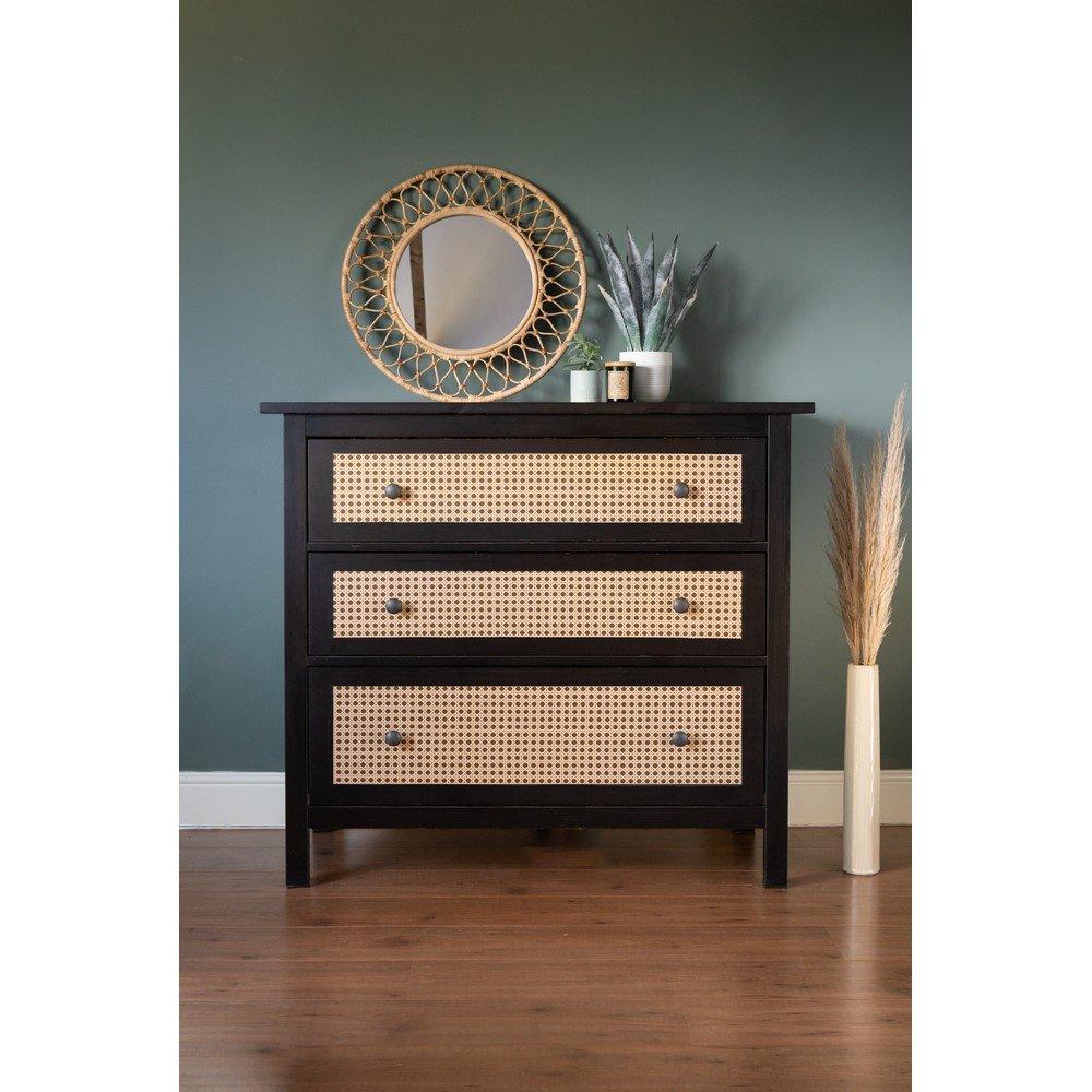 Brown/Black - D C Fix - dc fix Woven Cane Self Adhesive Vinyl Wrap - 3