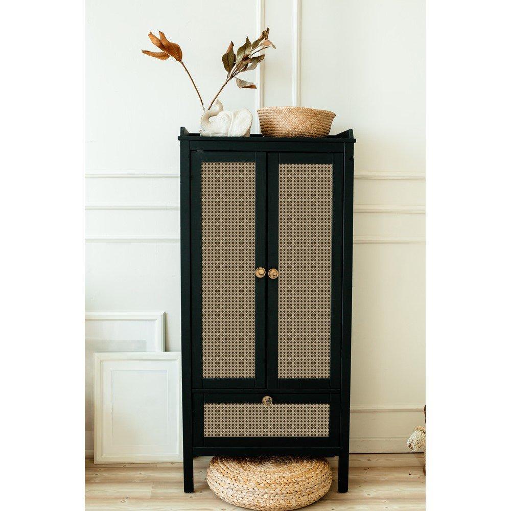 Brown/Black - D C Fix - dc fix Woven Cane Self Adhesive Vinyl Wrap - 4