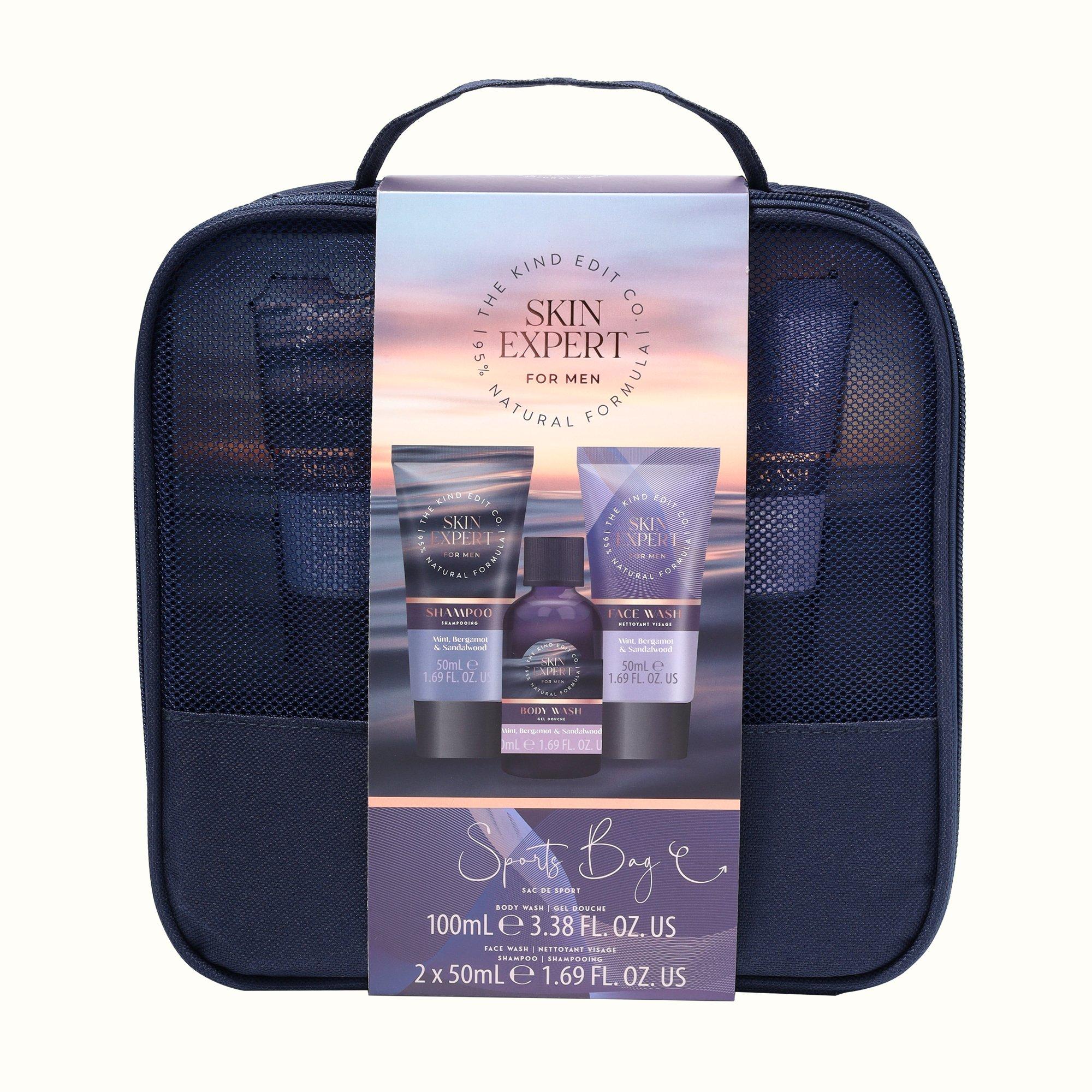 Be You Studio Kind Edit Co Skin Expert Mens Sports Bag Body Care Set In Blue