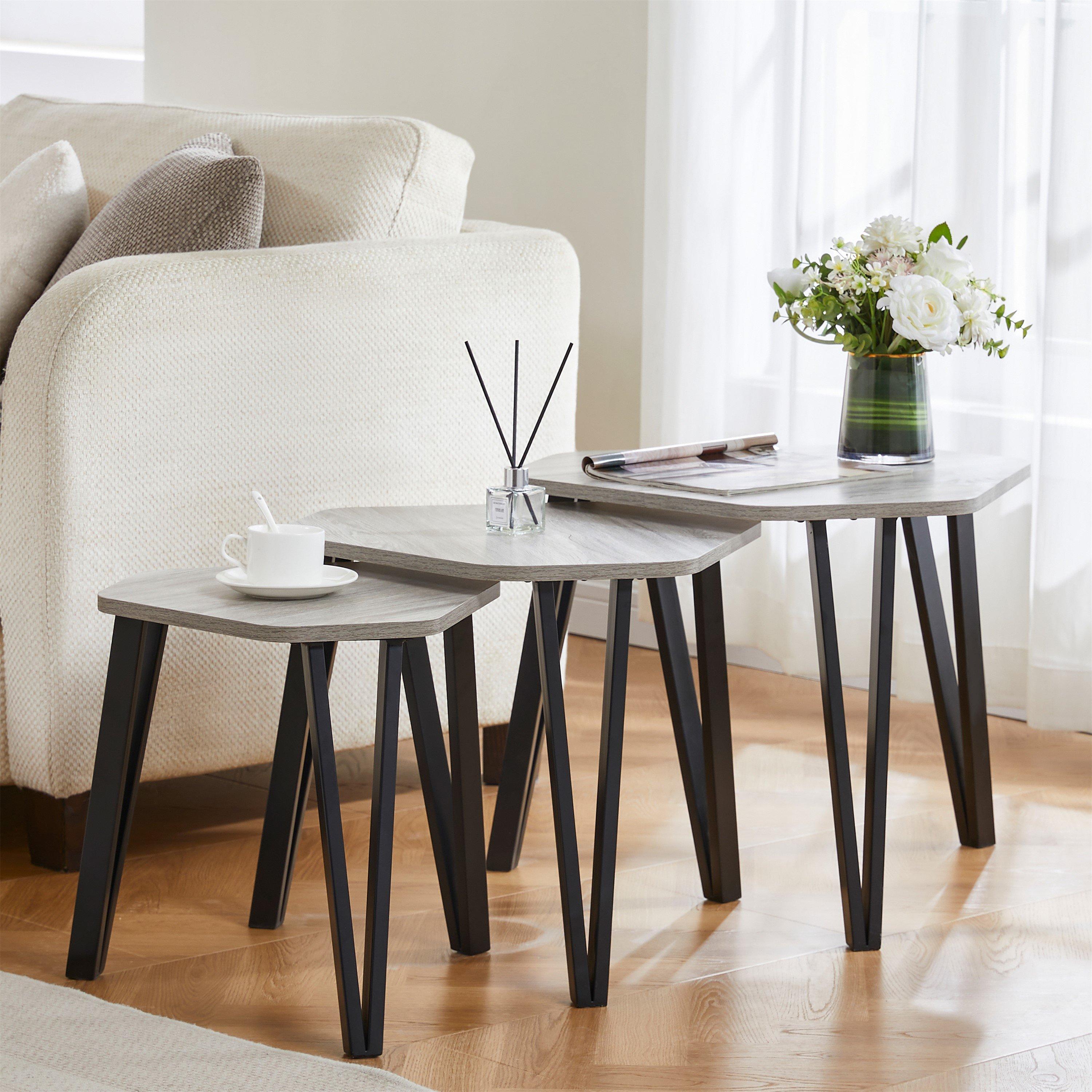 Lassic  Vida Designs Brooklyn Nest Of 3 Tables - Grey  of 3